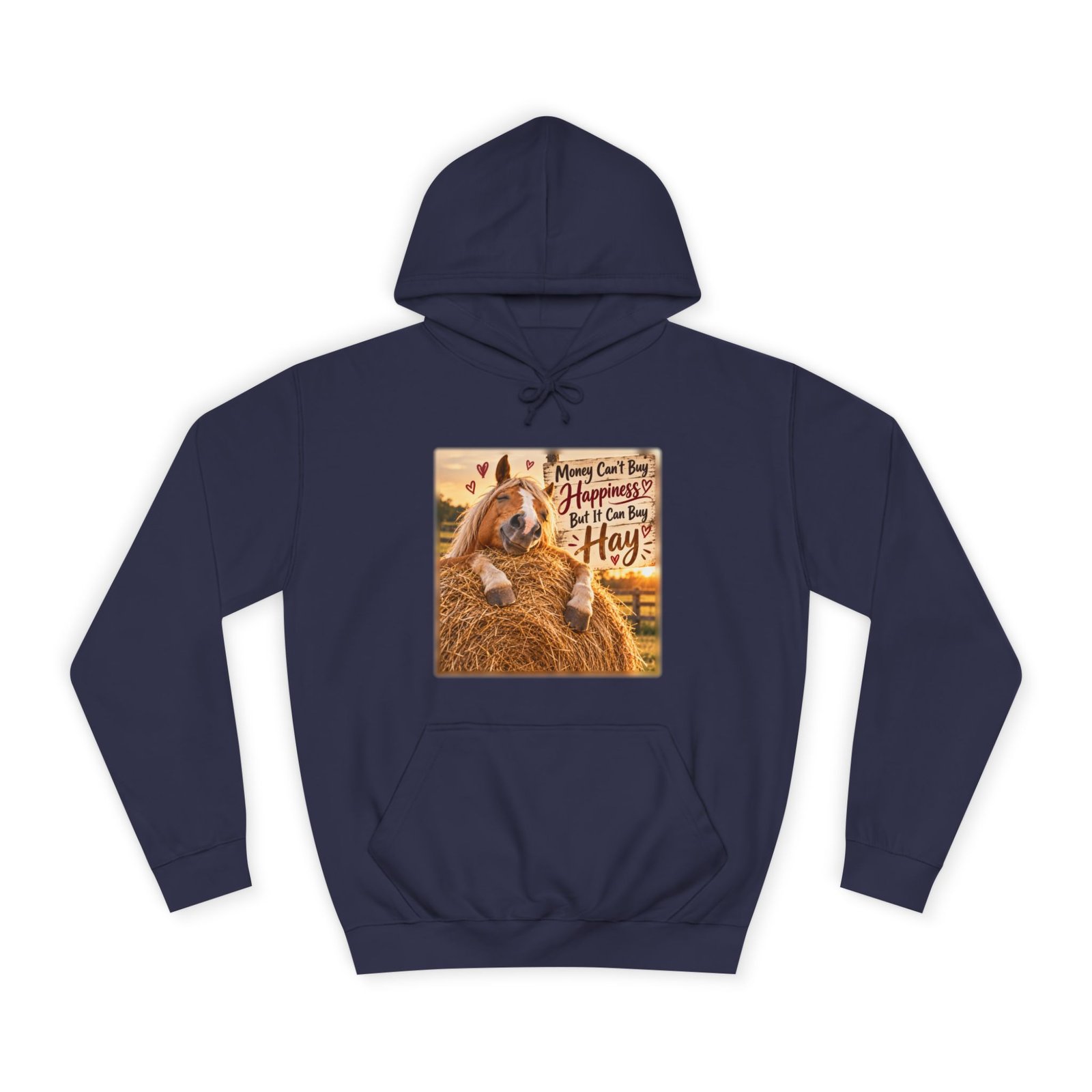 Money Can't Buy Happiness But It Can Buy Hay Hoodie, Funny Horse Jumper, Equestrian Gift, Horse Lover Sweater, Pony Mum Gift - Image 6