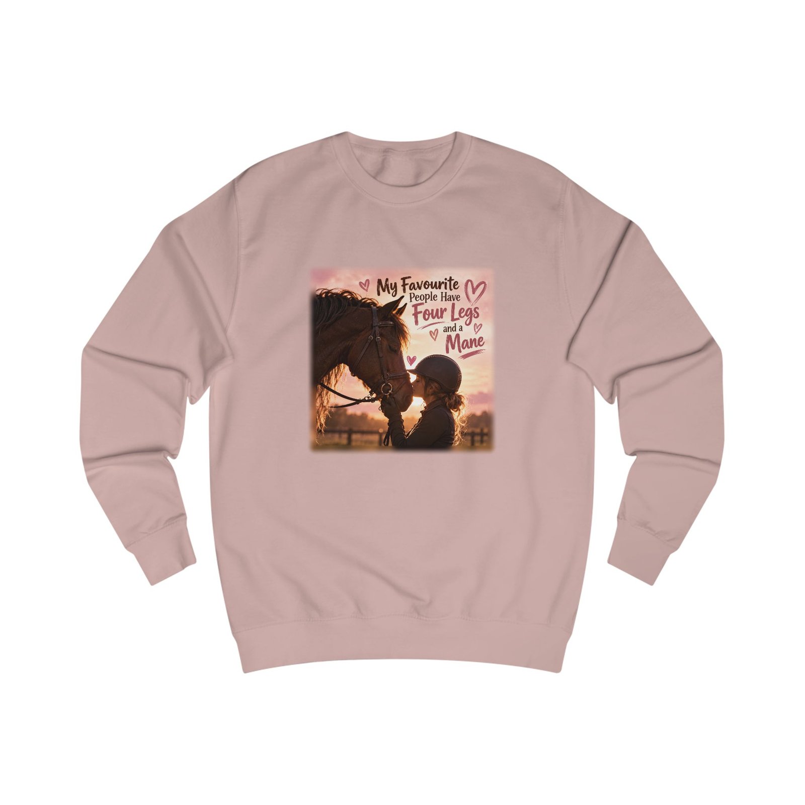 My Favourite People Have Four Legs and a Mane Sweatshirt, Horse Lover Gift, Equestrian Jumper, Horse Girl Sweater, Rider Gift - Image 2