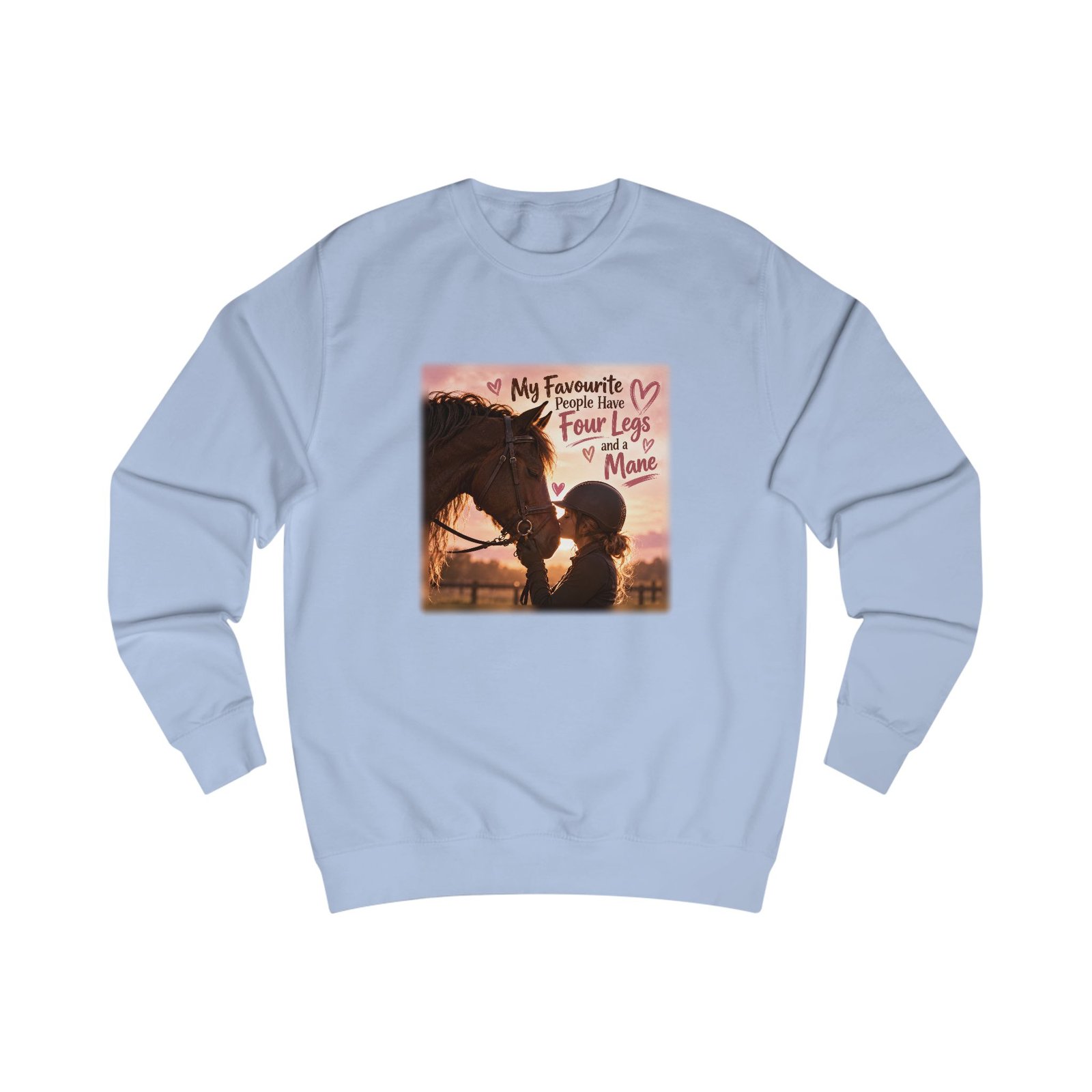 My Favourite People Have Four Legs and a Mane Sweatshirt, Horse Lover Gift, Equestrian Jumper, Horse Girl Sweater, Rider Gift - Image 4