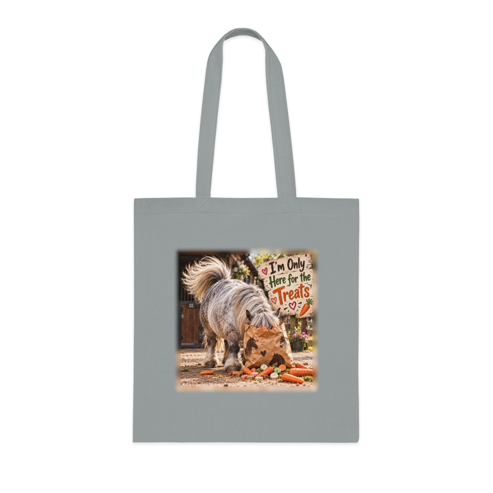 I'm Only Here for the Treats Tote Bag, Funny Pony Bag, Equestrian Gift, Horse Lover Bag, Yard Bag, Pony Mum Gift - Image 2