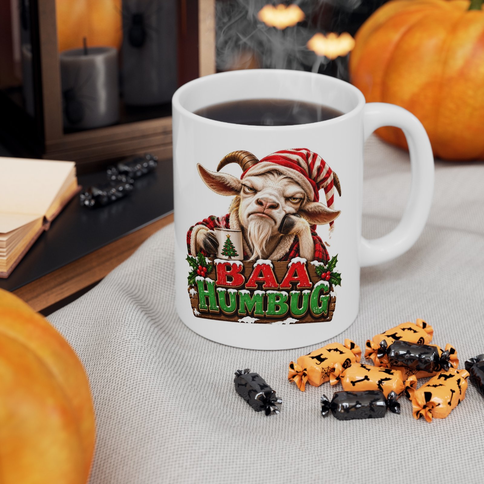 Baa Humbug Mug, Grumpy Goat Christmas Mug, Goat Lover Gift, Xmas Coffee Mug, Secret Santa Gift 11oz - Image 7