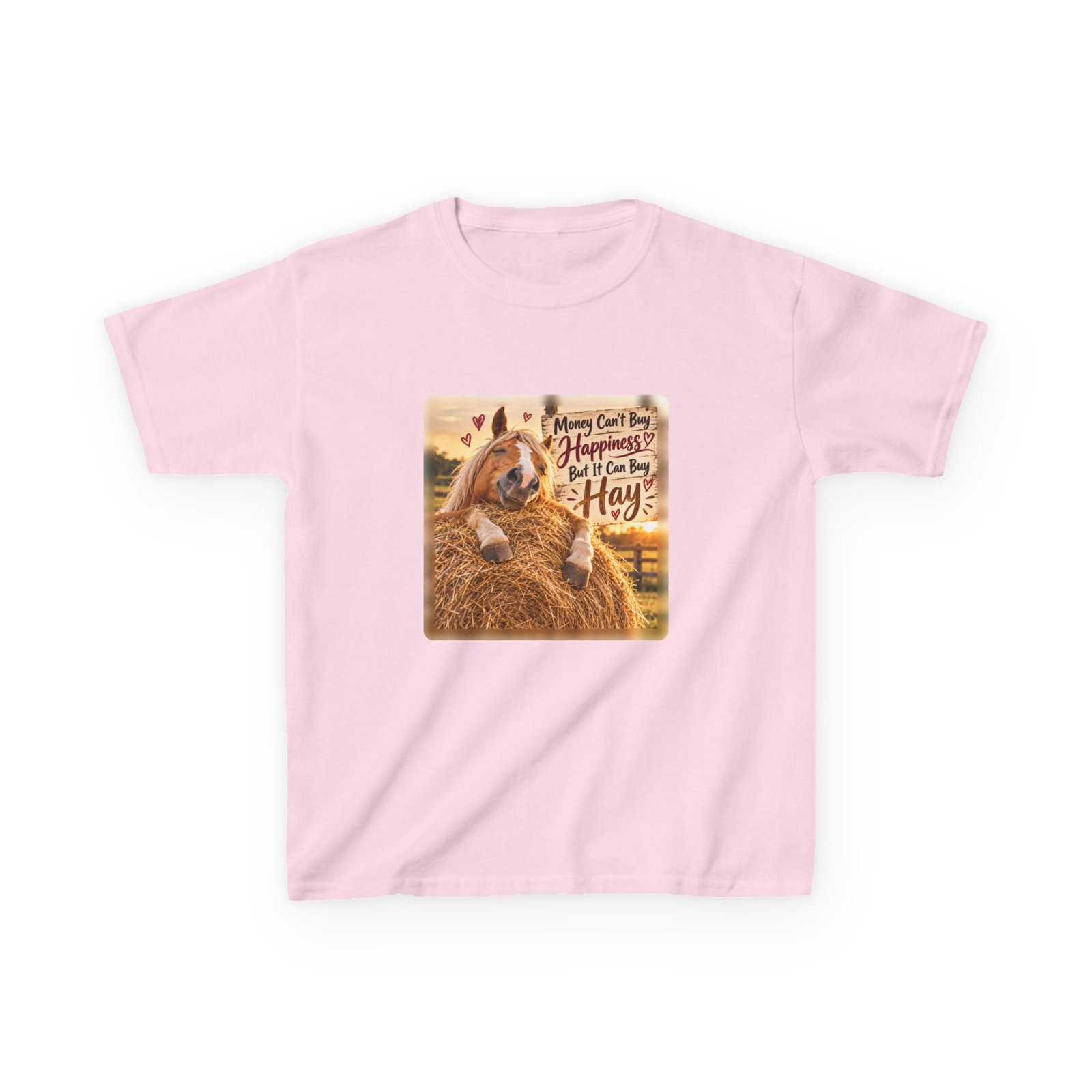 Kids Money Can't Buy Happiness But It Can Buy Hay T-Shirt, Funny Pony Club Gift, Horse Girl Tee, Children's Equestrian Top - Image 4