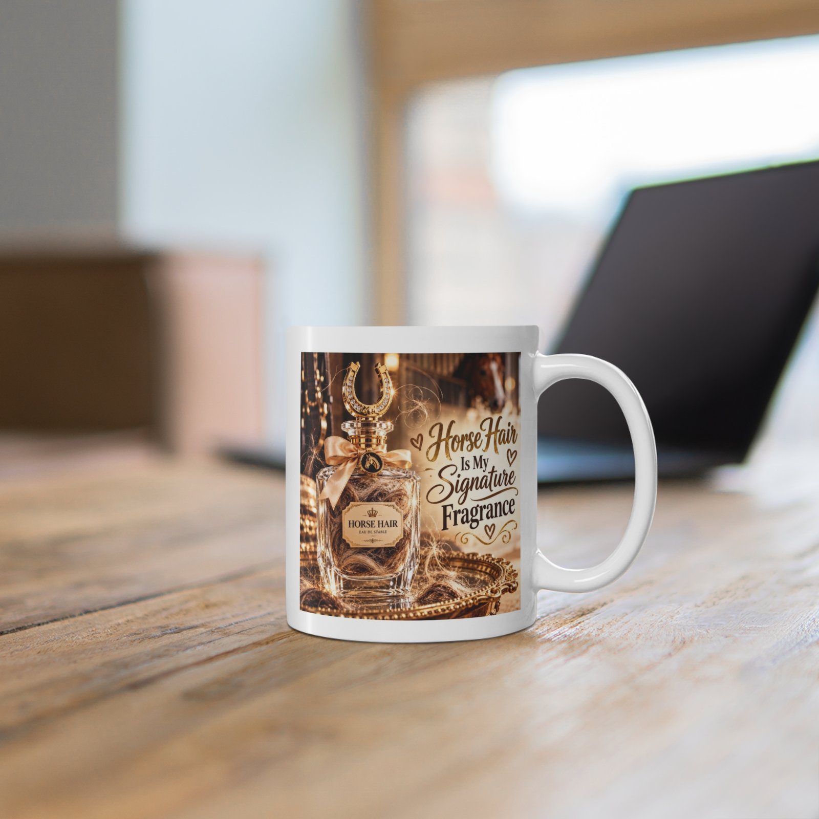 Horse Hair Is My Signature Fragrance Mug, Funny Horse Mug, Equestrian Coffee Mug, Horse Lover Gift, Pony Mum Gift 11oz - Image 6