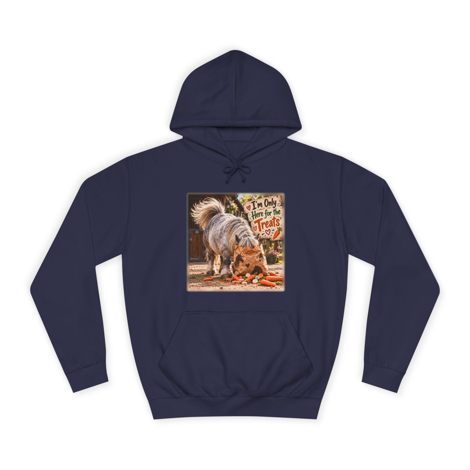 I'm Only Here for the Treats Hoodie, Funny Pony Jumper, Equestrian Gift, Horse Lover Sweater, Shetland Pony Gift, Pony Mum Gift - Image 6