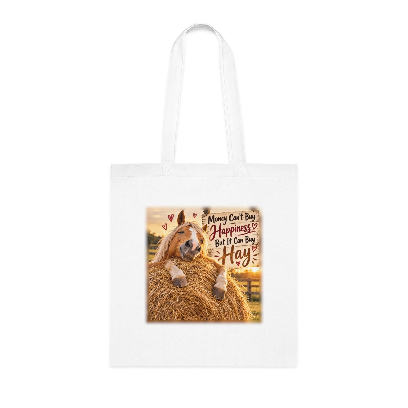 Money Can't Buy Happiness But It Can Buy Hay Tote Bag, Funny Horse Bag, Equestrian Gift, Yard Bag, Pony Mum Gift
