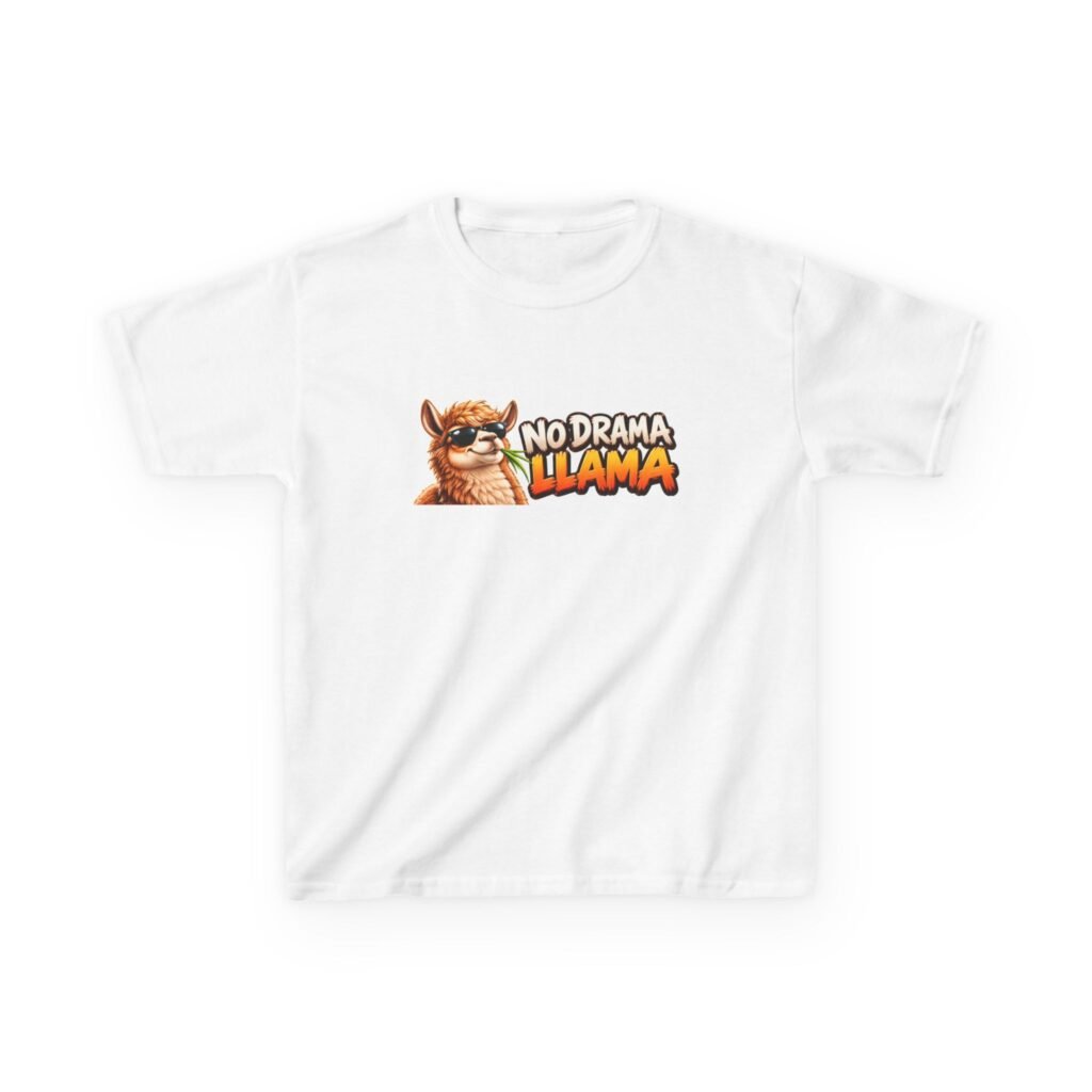 Kids No Drama Llama T-Shirt, Funny Llama Shirt, Kids Llama Tee, Llama Lover Gift, Cool Llama Kids Top