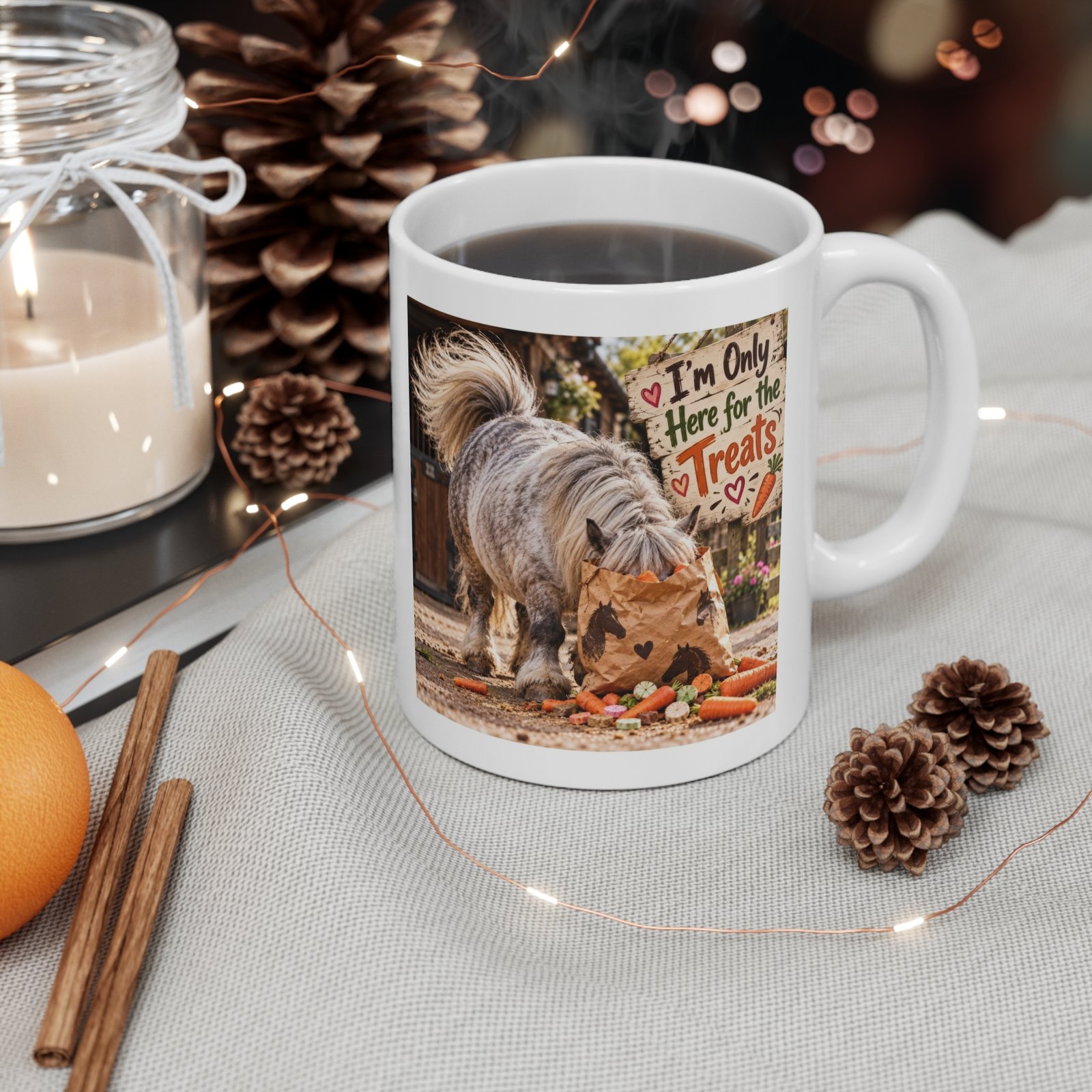 I'm Only Here for the Treats Mug, Funny Pony Mug, Equestrian Coffee Mug, Horse Lover Gift, Pony Mum Gift 11oz - Image 4