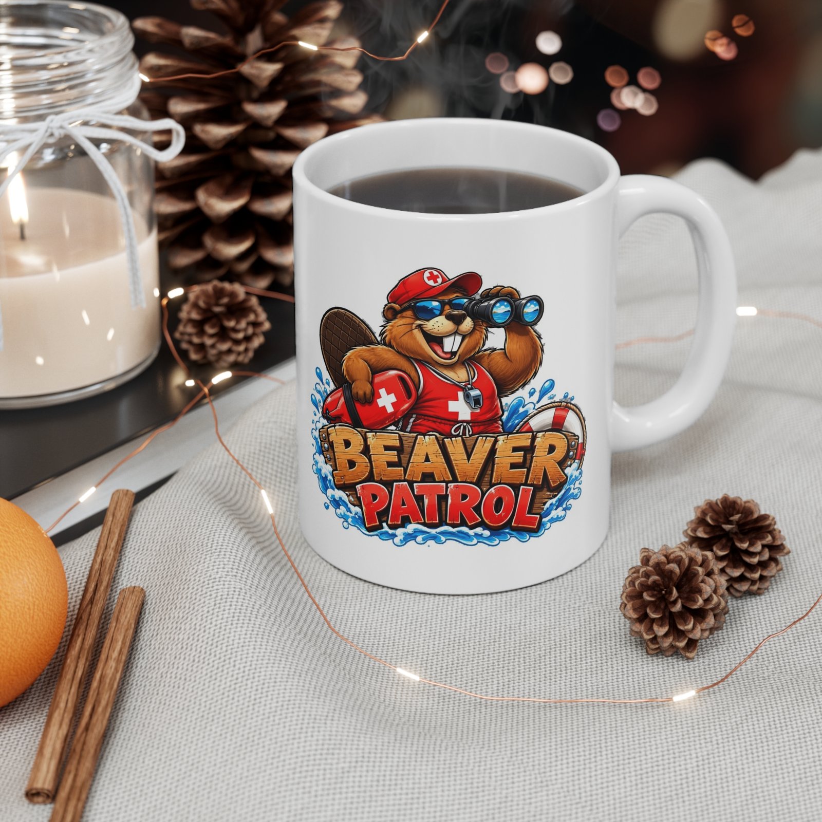 Beaver Patrol Mug, Funny Rude Beaver Coffee Mug, Cheeky Adult Humour Gift, Lifeguard Beaver Mug, Gag Gift For Him 11oz - Image 4
