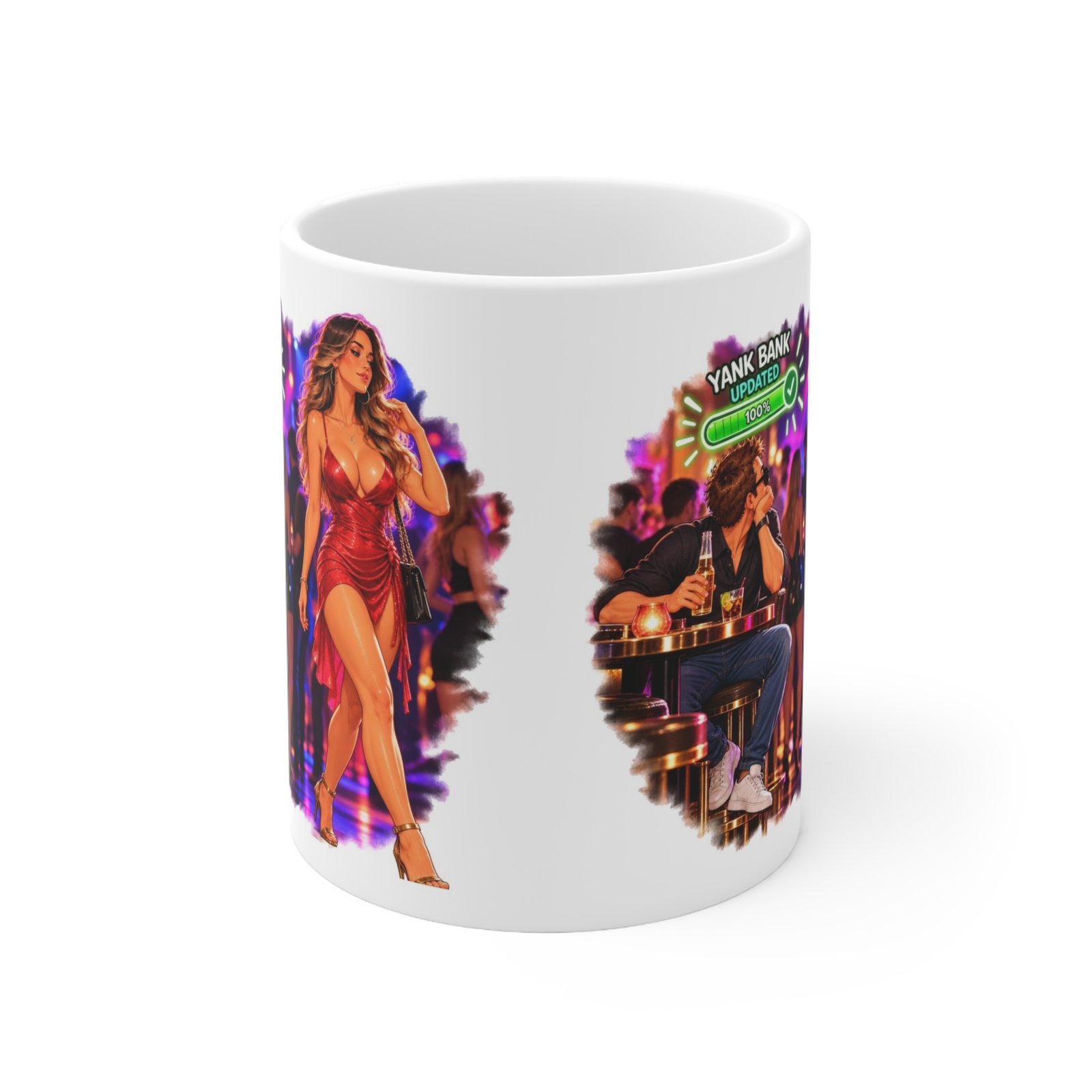 Yank Bank Updated Mug, Funny Rude Night Club Coffee Mug, Cheeky Adult Humour Gift, Gag Gift For Him 11oz - Image 2