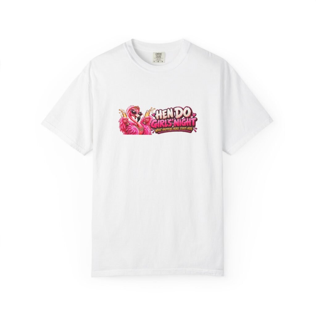 Hen Do T-Shirt, Hen Party Shirt, Girls Night Tee, What Happens Here Stays Here, Bride Squad Top, Flamingo Hen Party Gift