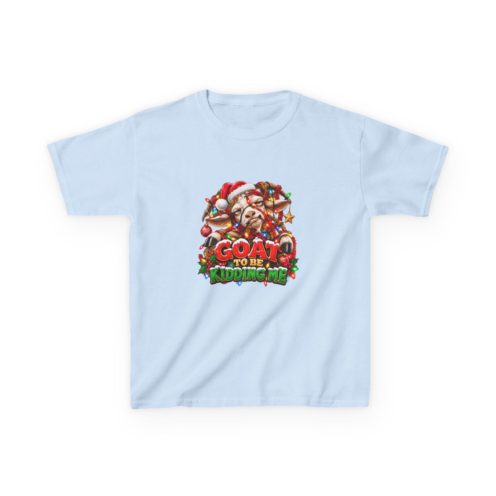 Kids Goat To Be Kidding Me T-Shirt, Funny Goat Christmas Shirt, Kids Xmas Tee, Goat Lover Gift, Childrens Christmas Top - Image 3