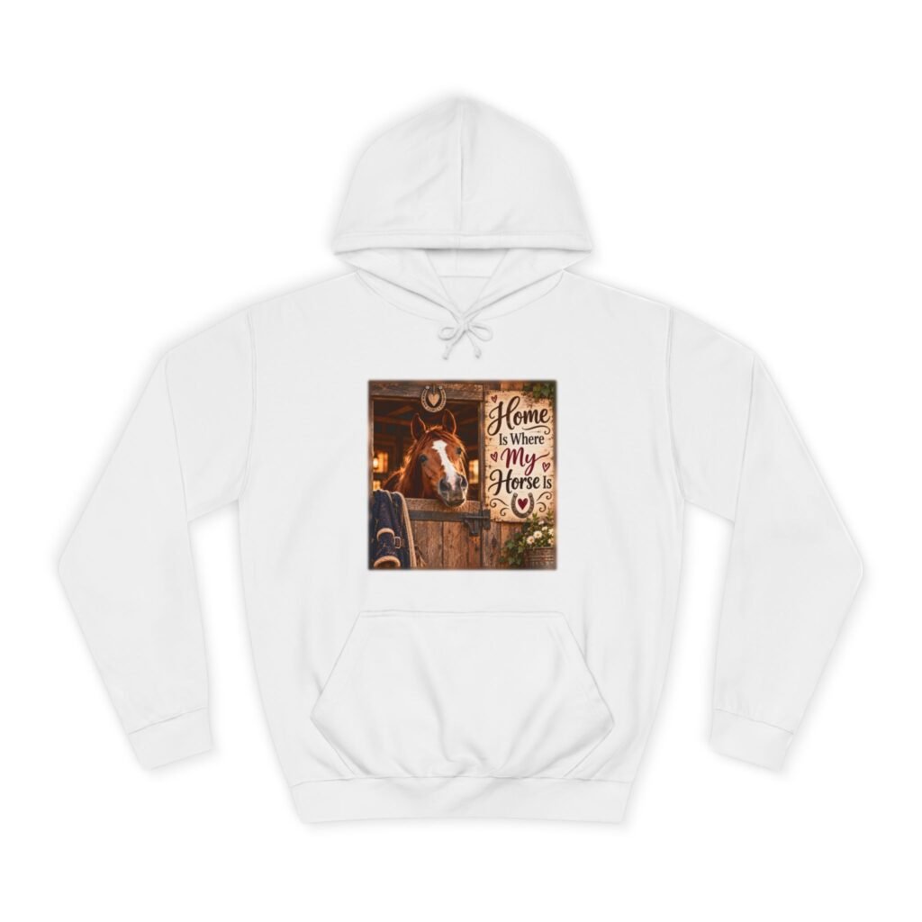 Home Is Where My Horse Is Hoodie, Horse Lover Gift, Equestrian Jumper, Stable Door Horse Sweater, Horse Girl Gift, Pony Mum Gift