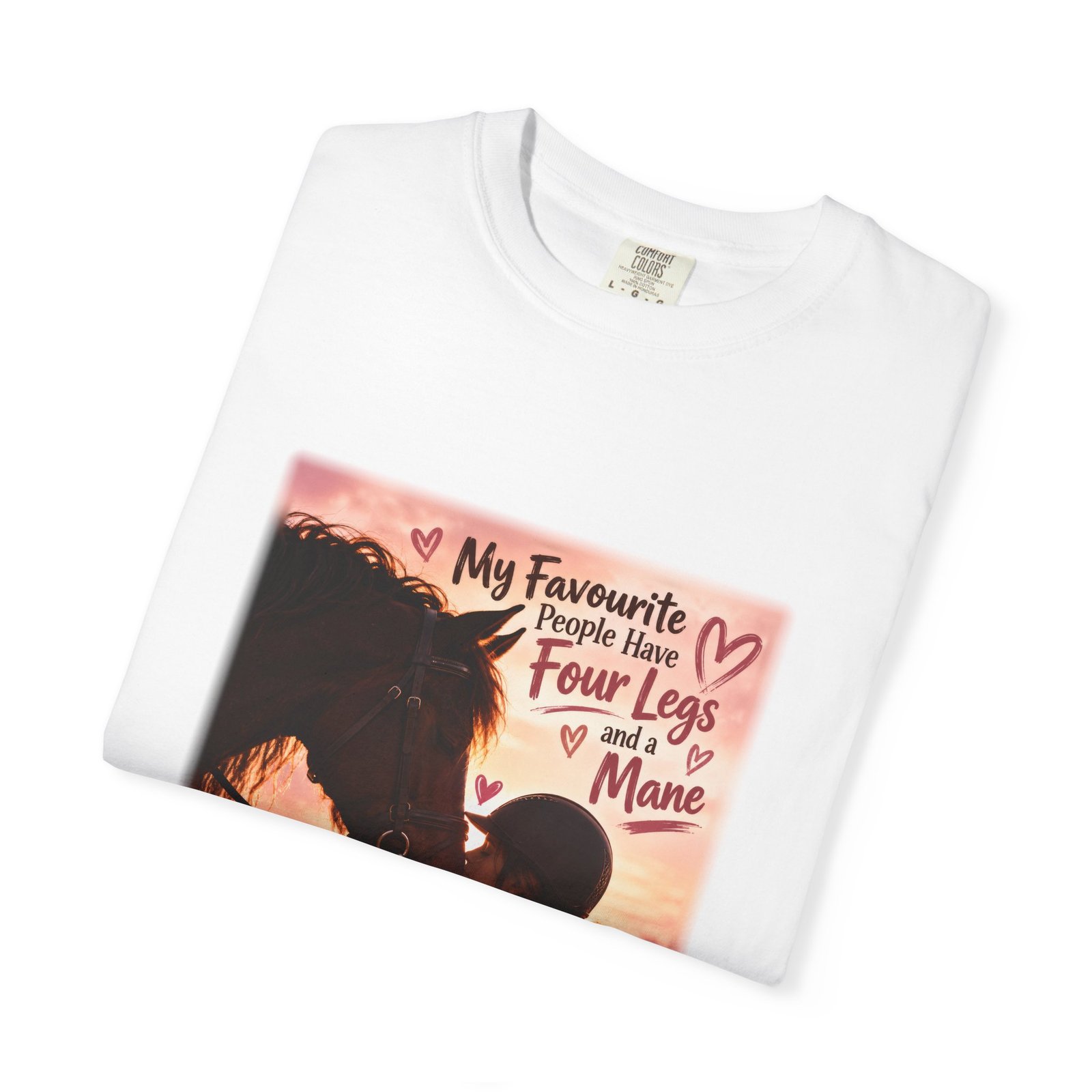 My Favourite People Have Four Legs and a Mane T-Shirt, Horse Lover Gift, Equestrian Shirt, Horse Girl Tee, Rider Gift, Pony Mum Shirt - Image 3