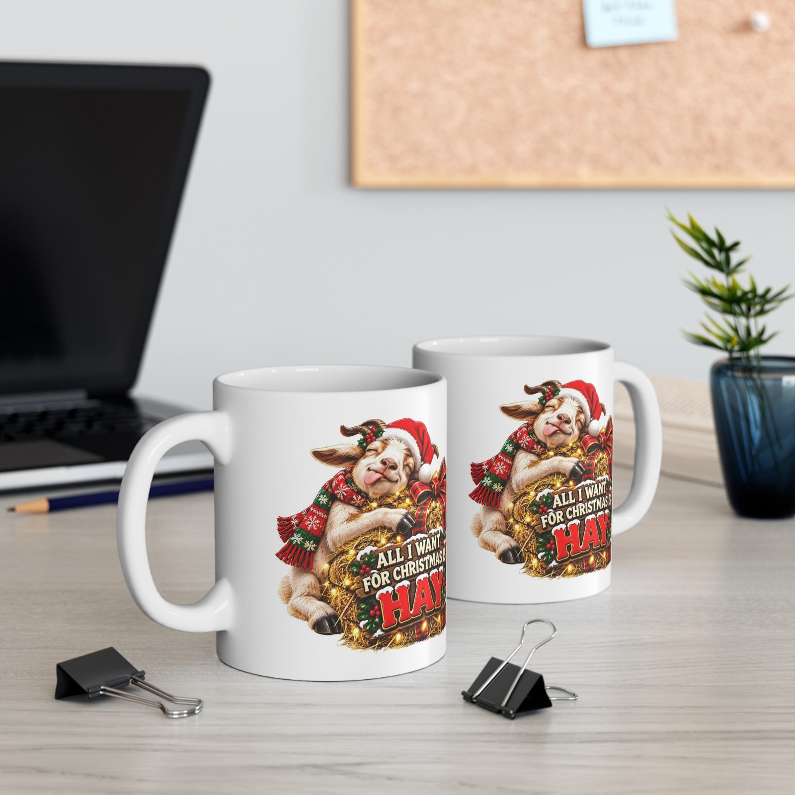 All I Want for Christmas Is Hay Mug, Funny Goat Christmas Mug, Goat Lover Gift, Xmas Coffee Mug, Secret Santa Gift 11oz - Image 5