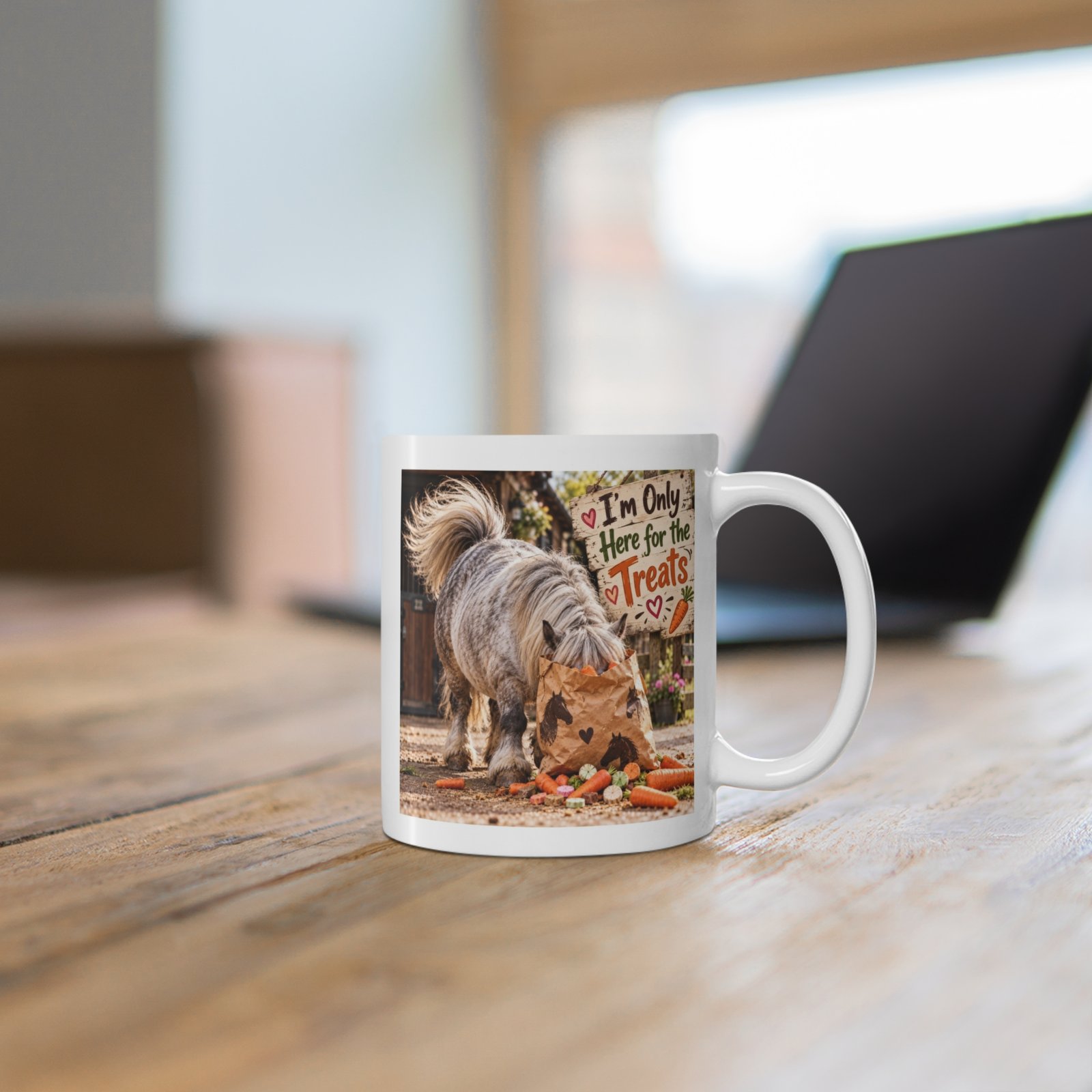 I'm Only Here for the Treats Mug, Funny Pony Mug, Equestrian Coffee Mug, Horse Lover Gift, Pony Mum Gift 11oz - Image 6