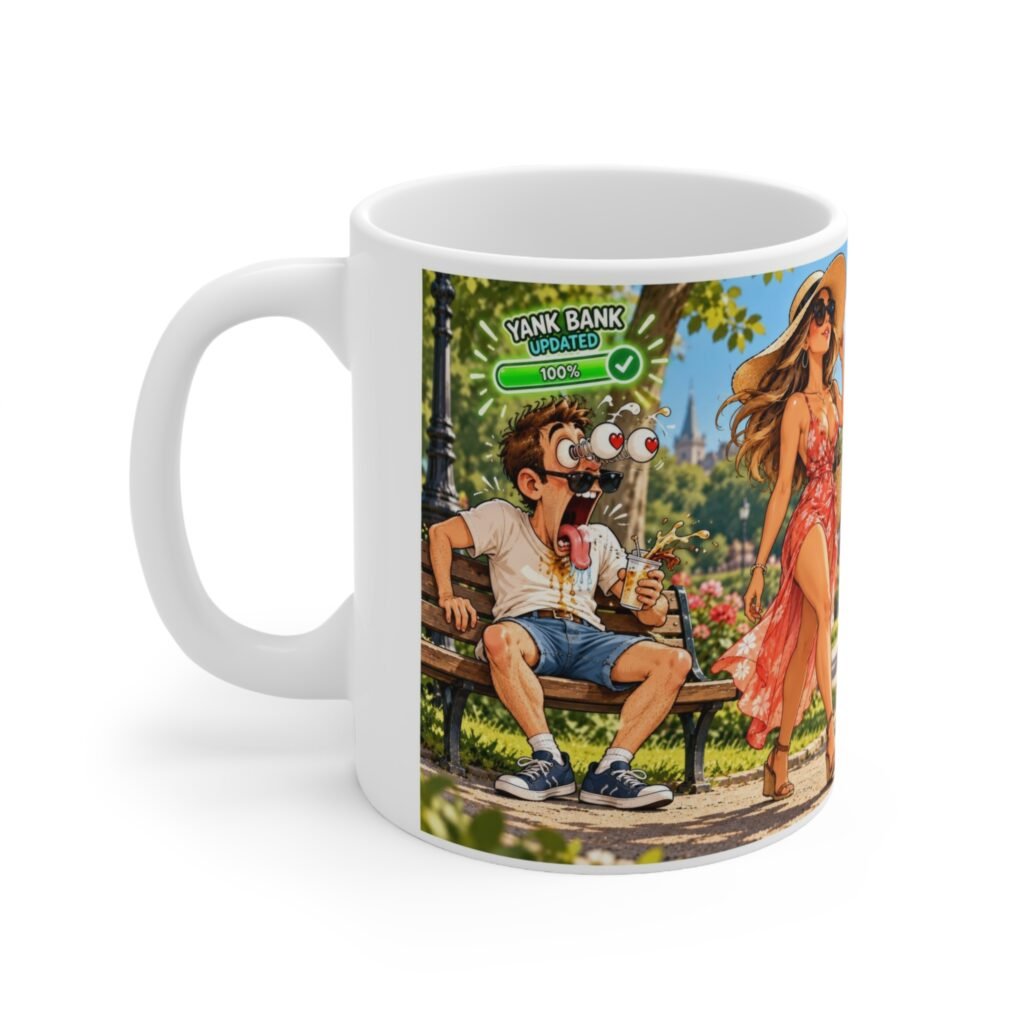 Yank Bank Updated Mug, Funny Rude Park Coffee Mug, Cheeky Adult Humour Gift, Gag Gift For Him 11oz