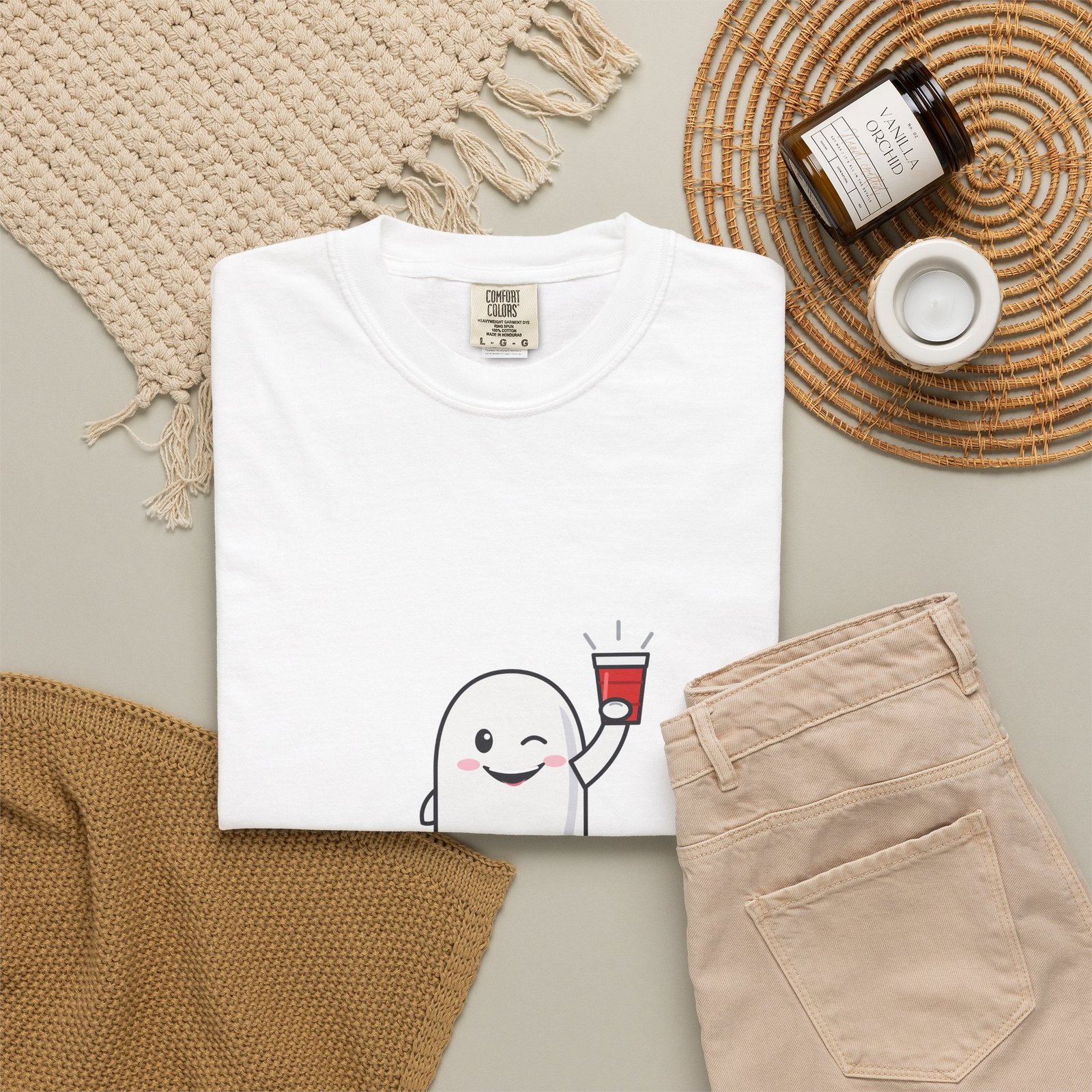 I'm Just Here for the Boos T-Shirt, Funny Ghost Halloween Shirt, Halloween Party Tee, Cute Ghost Gift, Spooky Season Shirt - Image 4