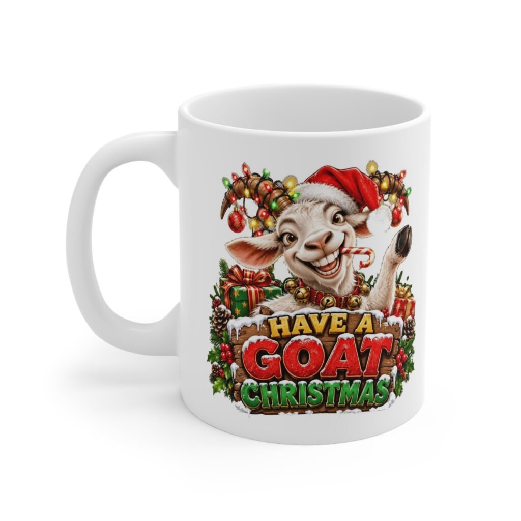 Have A Goat Christmas Mug, Funny Goat Christmas Mug, Goat Lover Gift, Xmas Coffee Mug, Secret Santa Gift 11oz