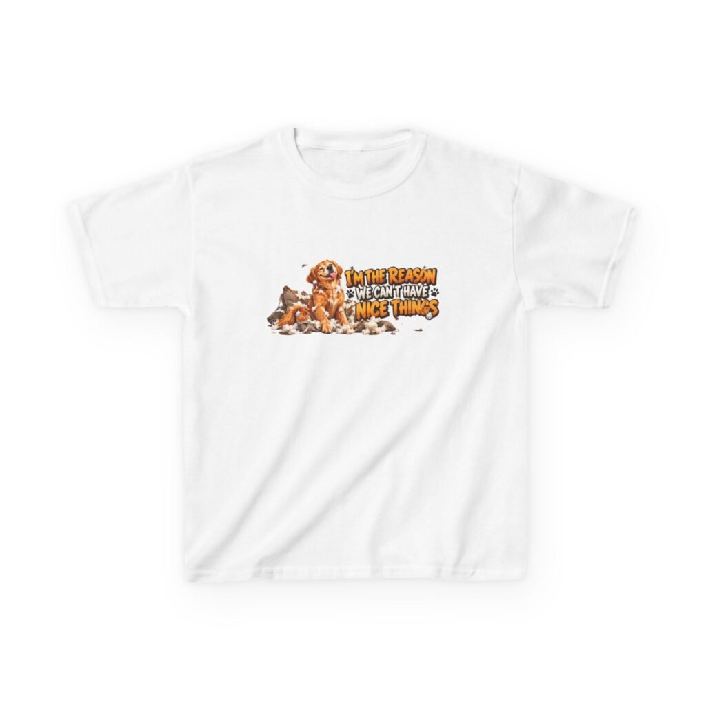 Kids I'm the Reason We Can't Have Nice Things T-Shirt, Funny Dog Shirt, Golden Retriever Kids Tee, Dog Lover Gift