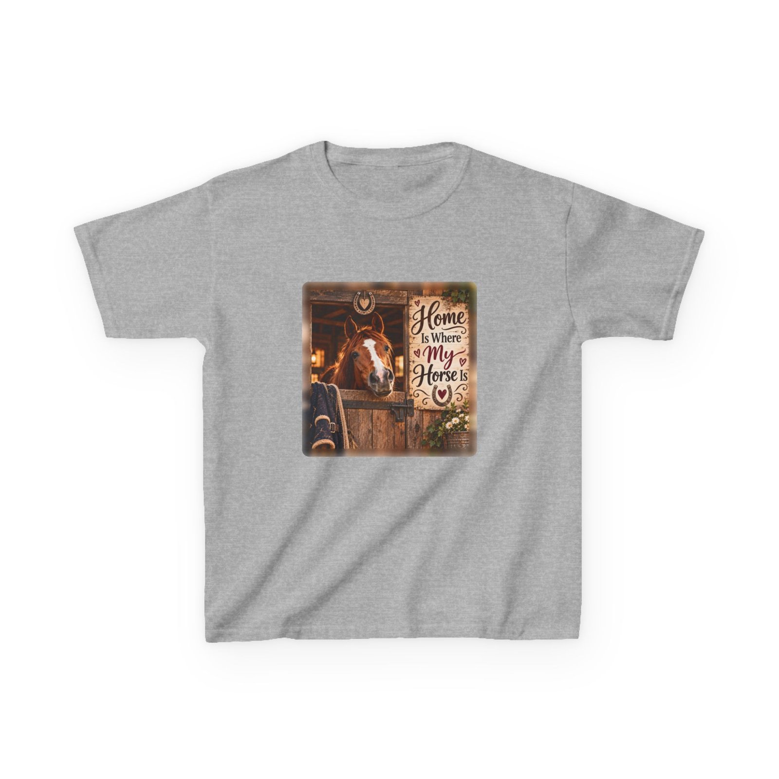 Kids Home Is Where My Horse Is T-Shirt, Pony Club Gift, Horse Girl Tee, Children's Equestrian Shirt, Horse Lover Kids Top - Image 2