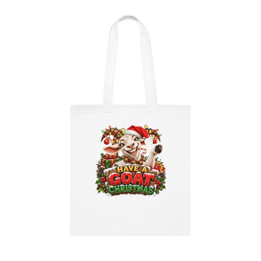 Have A Goat Christmas Tote Bag, Funny Goat Christmas Bag, Goat Lover Gift, Xmas Shopping Bag, Christmas Gift Bag