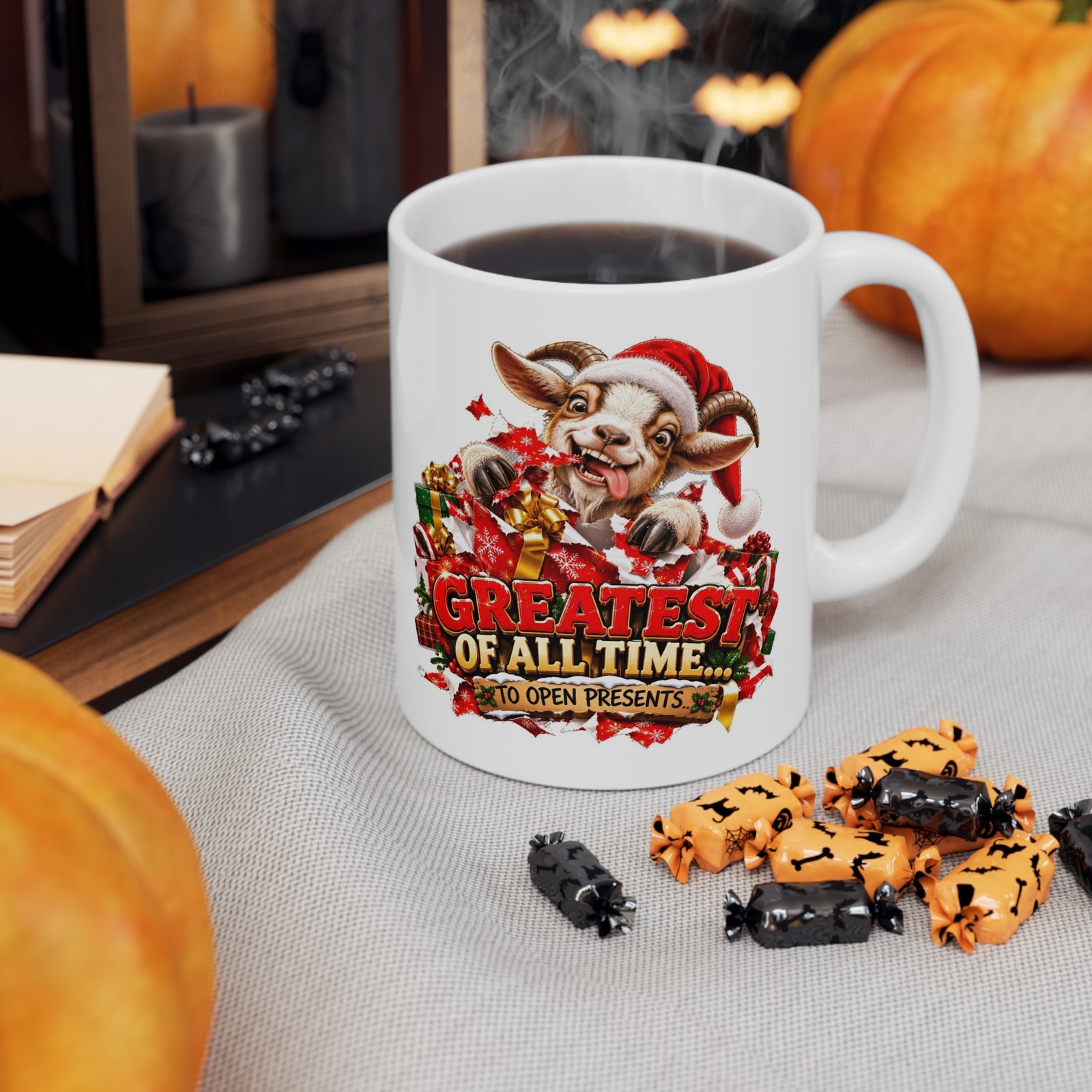 GOAT Greatest Of All Time To Open Presents Mug, Funny Goat Christmas Mug, Goat Lover Gift, Xmas Coffee Mug, Secret Santa Gift 11oz - Image 7
