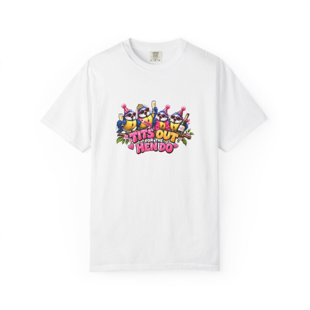 Tits Out For The Hen Do T-Shirt, Funny Blue Tit Hen Party Shirt, Cheeky Bird Pun Tee, Rude Hen Weekend Top