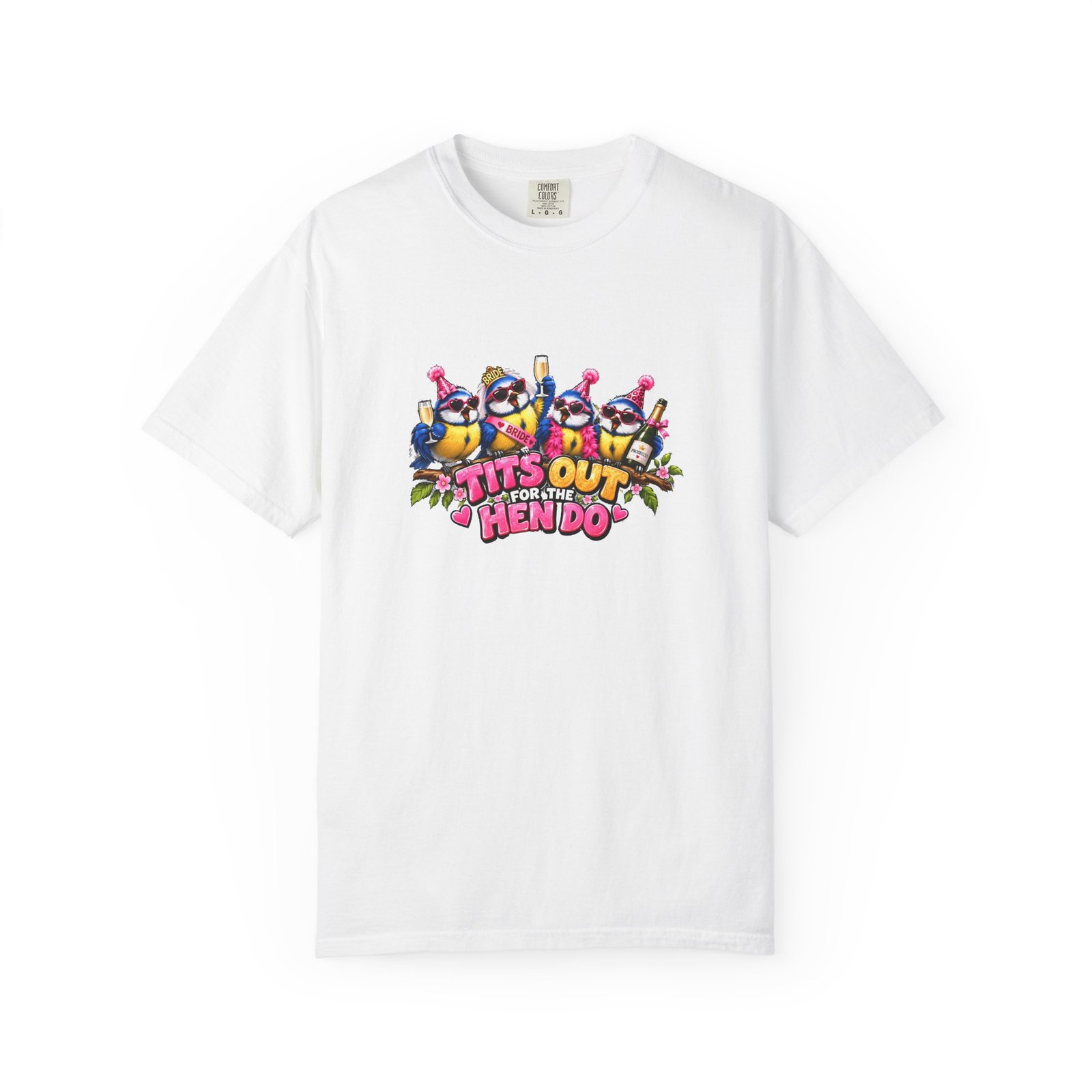 Tits Out For The Hen Do T-Shirt, Funny Blue Tit Hen Party Shirt, Cheeky Bird Pun Tee, Rude Hen Weekend Top