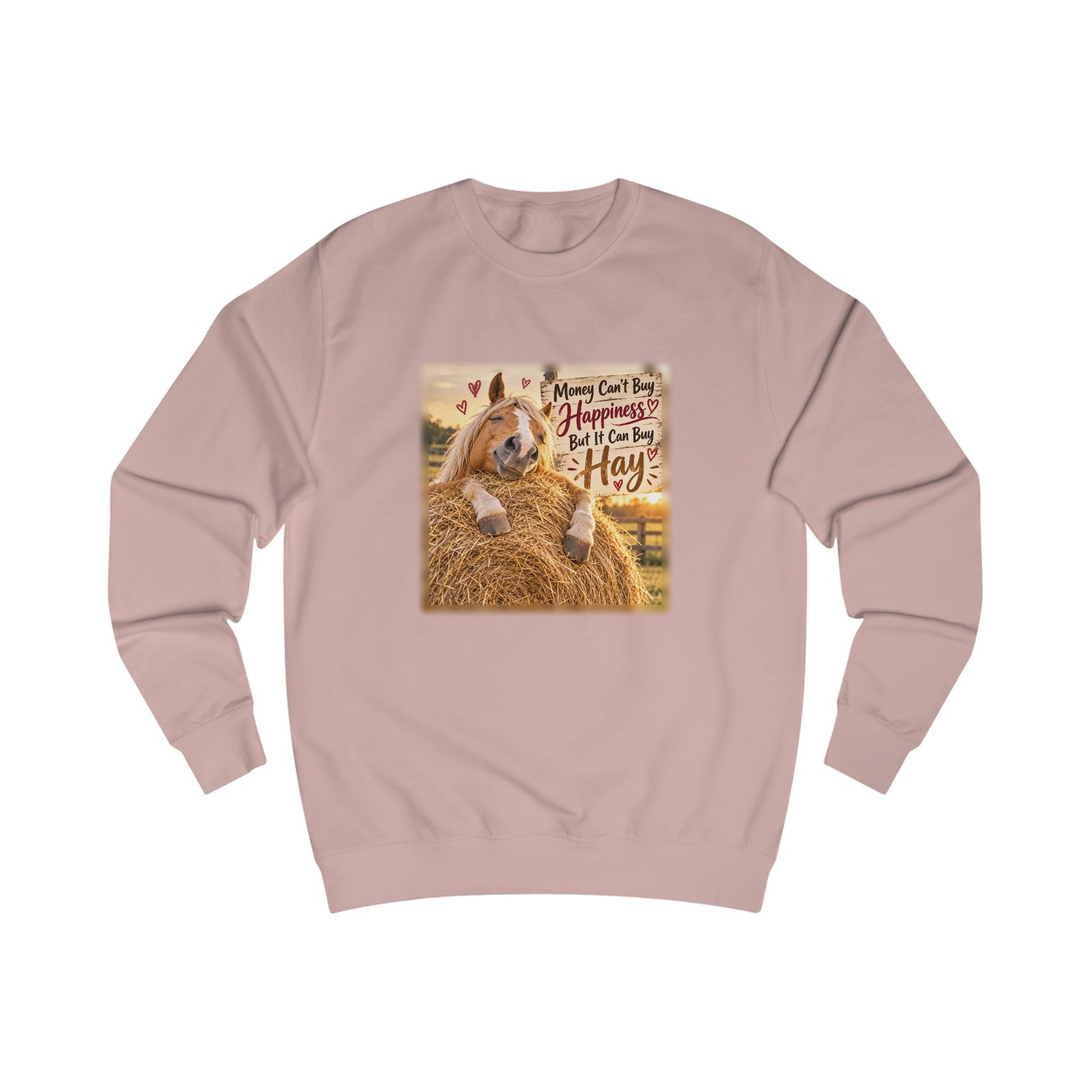 Money Can't Buy Happiness But It Can Buy Hay Sweatshirt, Funny Horse Jumper, Equestrian Gift, Horse Lover Sweater, Pony Mum Gift - Image 2