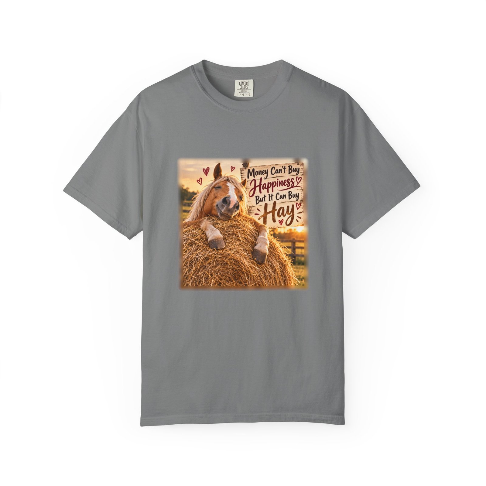 Money Can't Buy Happiness But It Can Buy Hay T-Shirt, Funny Horse Shirt, Equestrian Gift, Horse Lover Tee, Pony Mum Gift, Horse Girl Shirt - Image 6