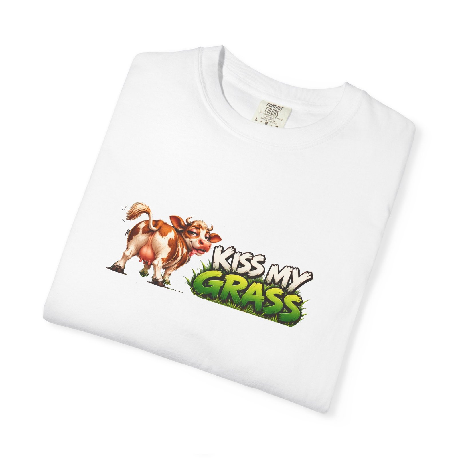 Kiss My Grass T-Shirt, Funny Cow Shirt, Cheeky Cow Tee, Cow Lover Gift, Farm Animal Shirt - Image 3