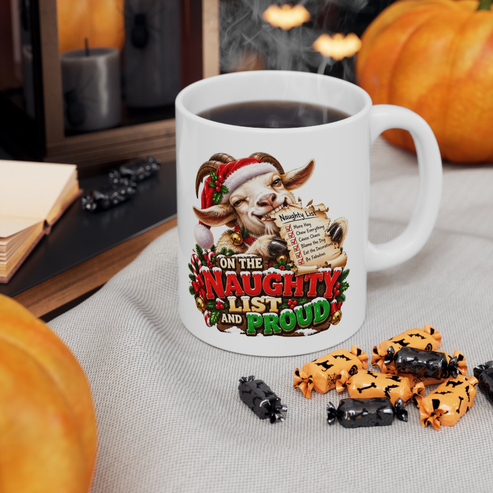 On The Naughty List And Proud Mug, Funny Goat Christmas Mug, Goat Lover Gift, Xmas Coffee Mug, Secret Santa Gift 11oz - Image 7