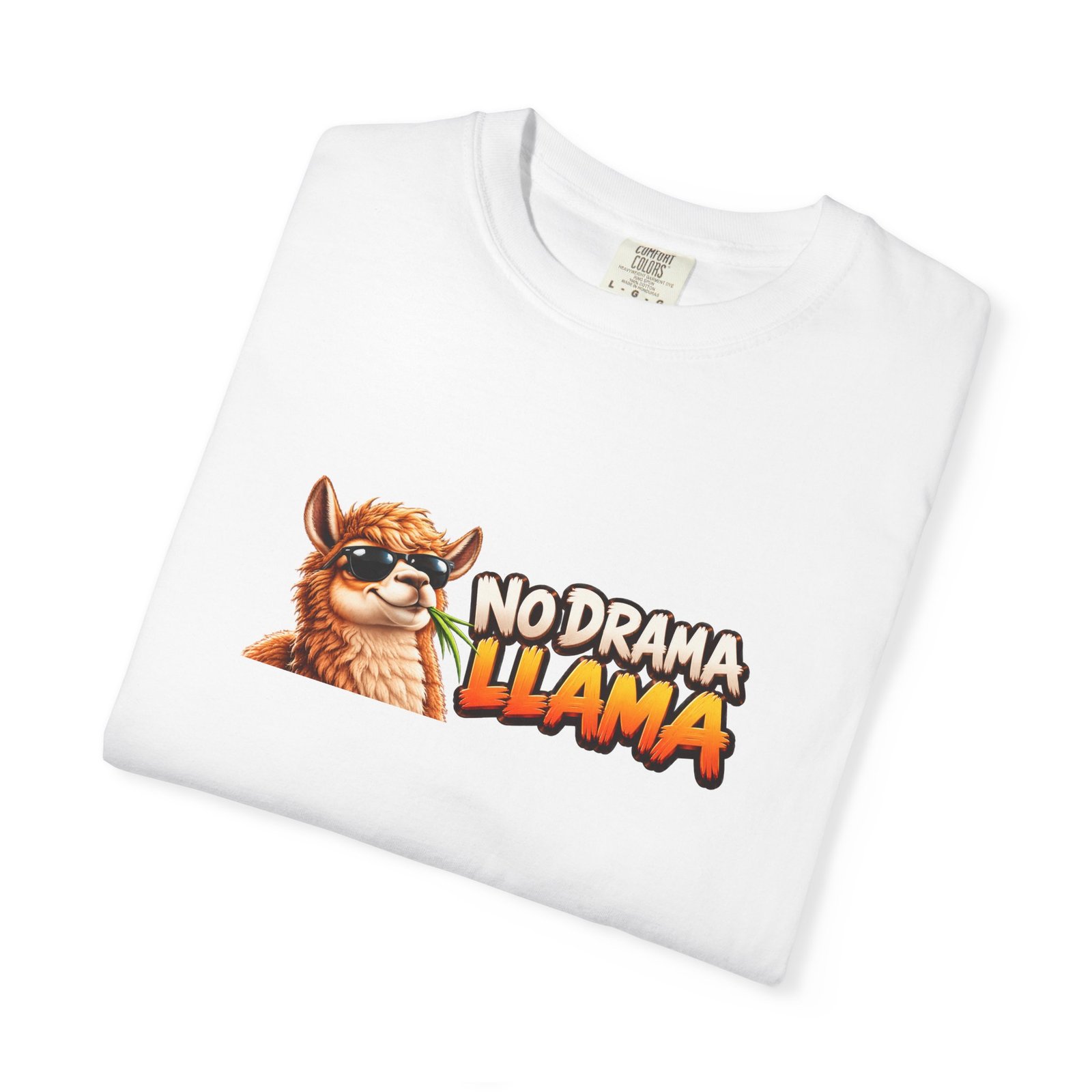 No Drama Llama T-Shirt, Funny Llama Shirt, Chill Llama Tee, Llama Lover Gift, Cool Sunglasses Llama Top - Image 3