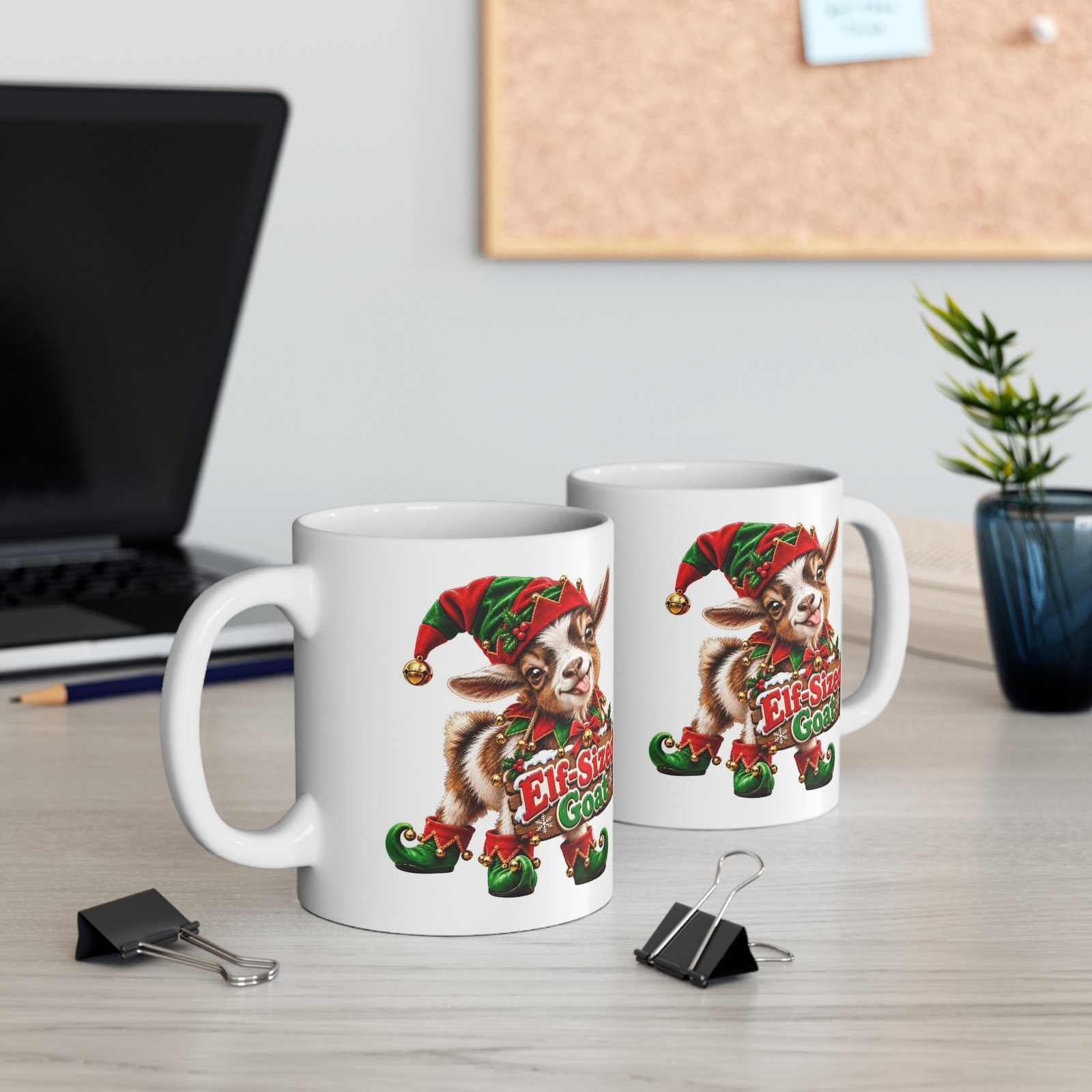 Elf-Sized Goat Mug, Cute Baby Goat Christmas Mug, Goat Lover Gift, Xmas Coffee Mug, Secret Santa Gift 11oz - Image 5