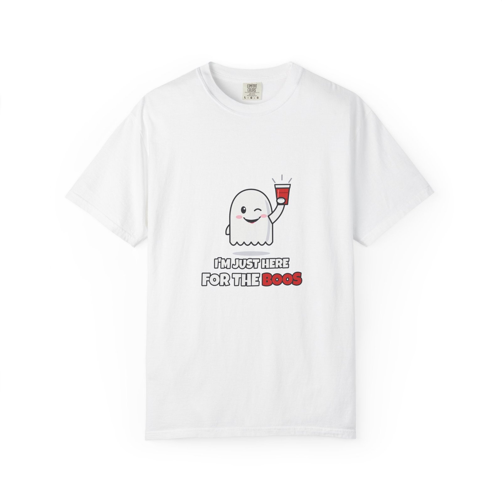 I'm Just Here for the Boos T-Shirt, Funny Ghost Halloween Shirt, Halloween Party Tee, Cute Ghost Gift, Spooky Season Shirt