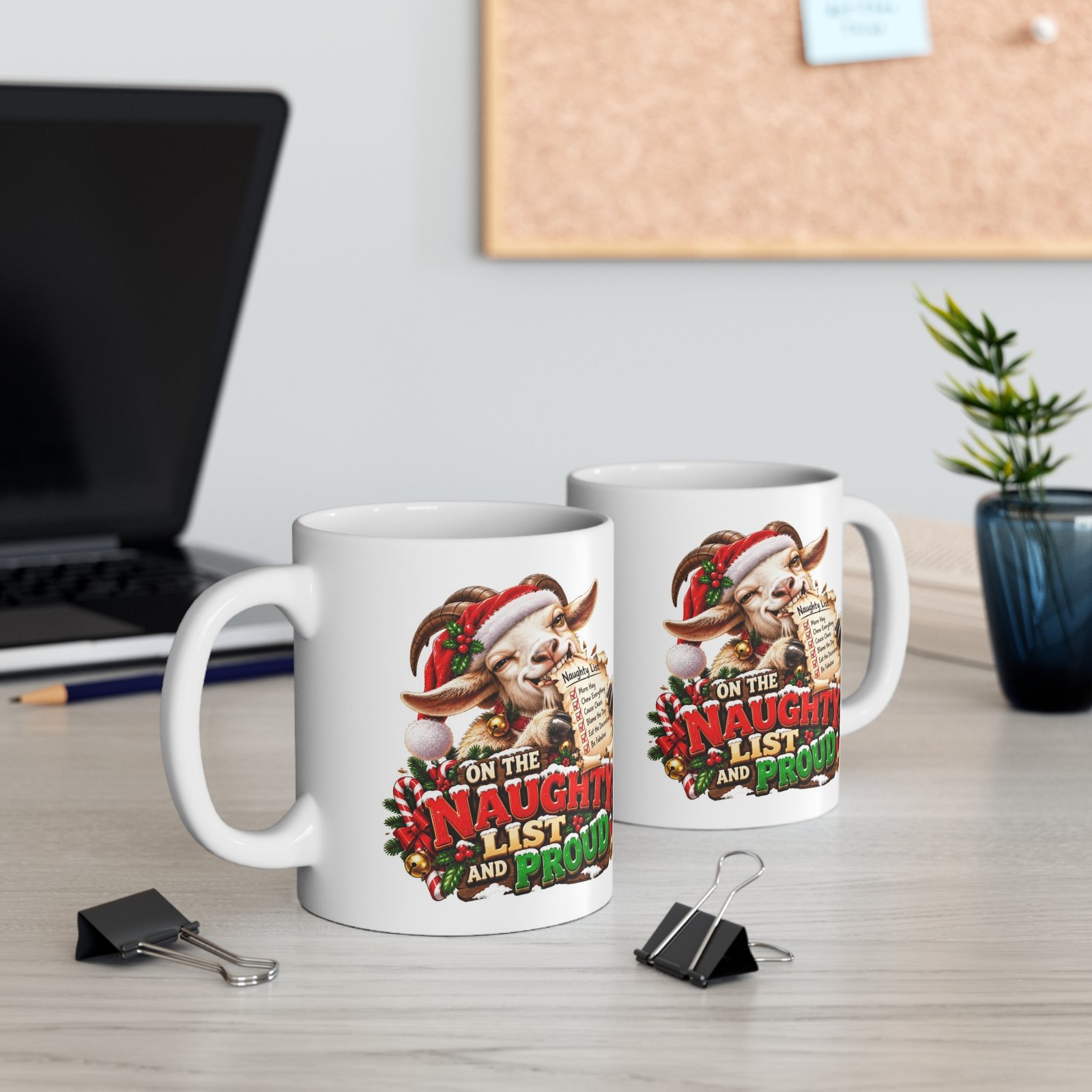 On The Naughty List And Proud Mug, Funny Goat Christmas Mug, Goat Lover Gift, Xmas Coffee Mug, Secret Santa Gift 11oz - Image 5