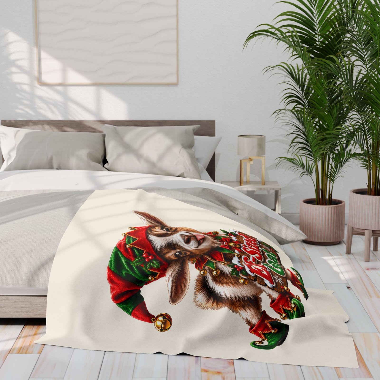 Elf-Sized Goat Christmas Blanket, Funny Goat Fleece Throw, Festive Sofa Blanket, Christmas Gift, Goat Lover Gift - Image 11