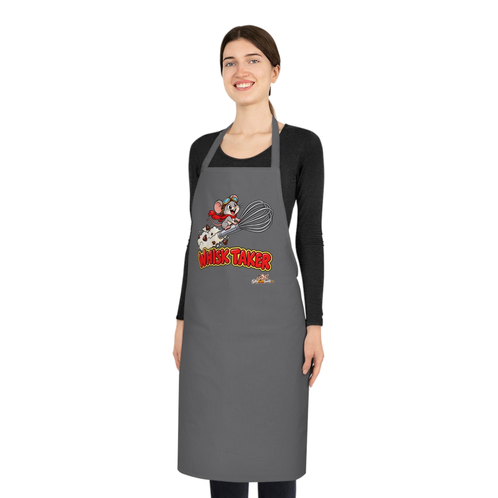 Whisk Taker Funny Baking Apron, Gift for Baker, Pun Apron for Women or Men, Cake Lover Gift, Cute Mouse Kitchen Apron - Image 3