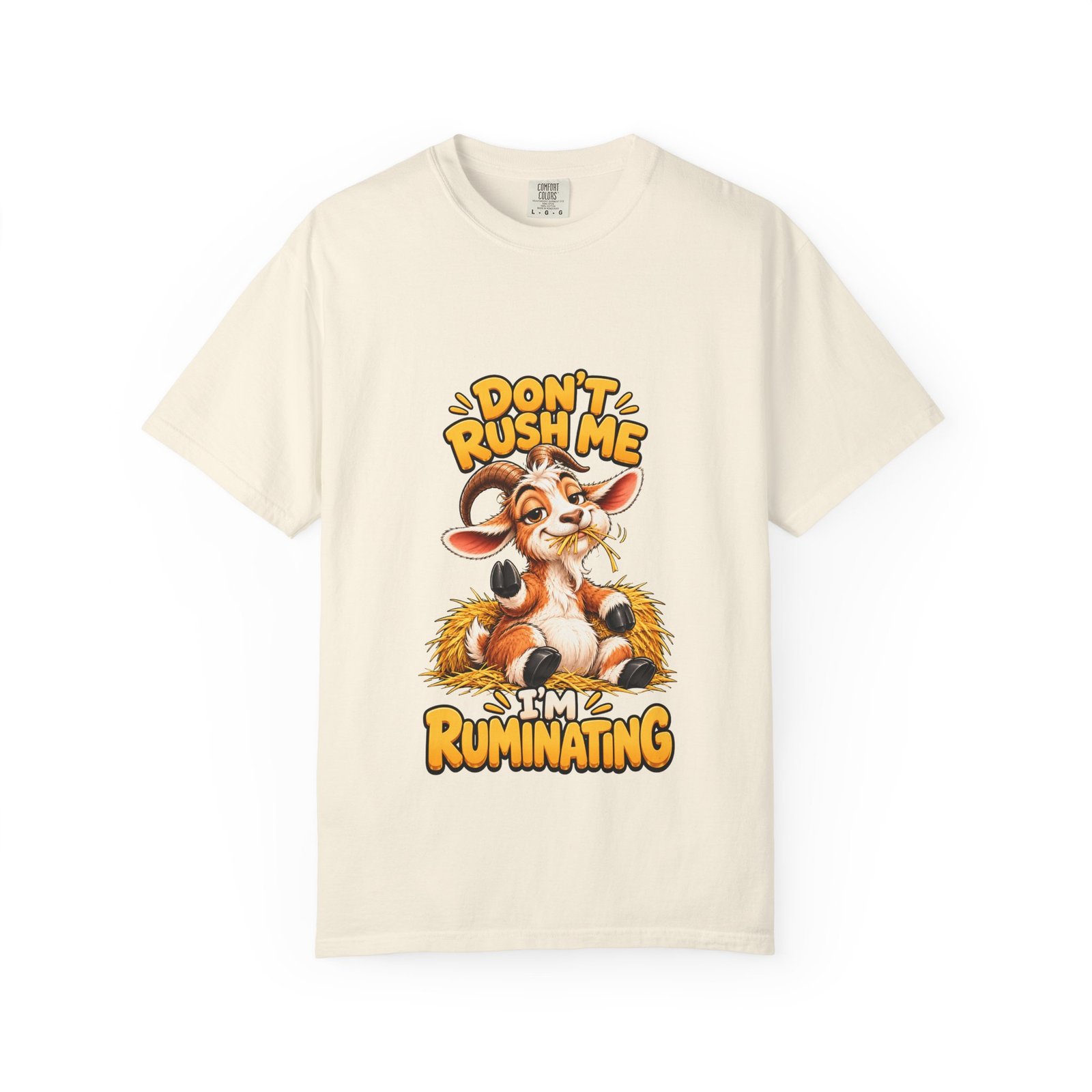Don't Rush Me I'm Ruminating Funny Goat T-Shirt, Goat Lover Gift, Overthinker Tee, Comfort Colors Shirt, Farm Humour Gift for Him or Her - Image 5