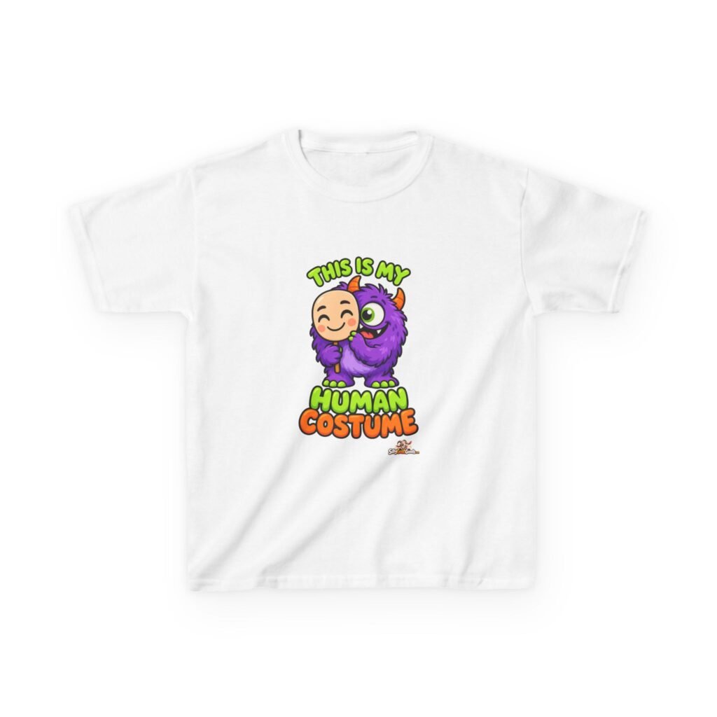 This Is My Human Costume Kids Halloween T-Shirt, Cute Monster Kids Tee, Easy Halloween Costume Top for Boys and Girls
