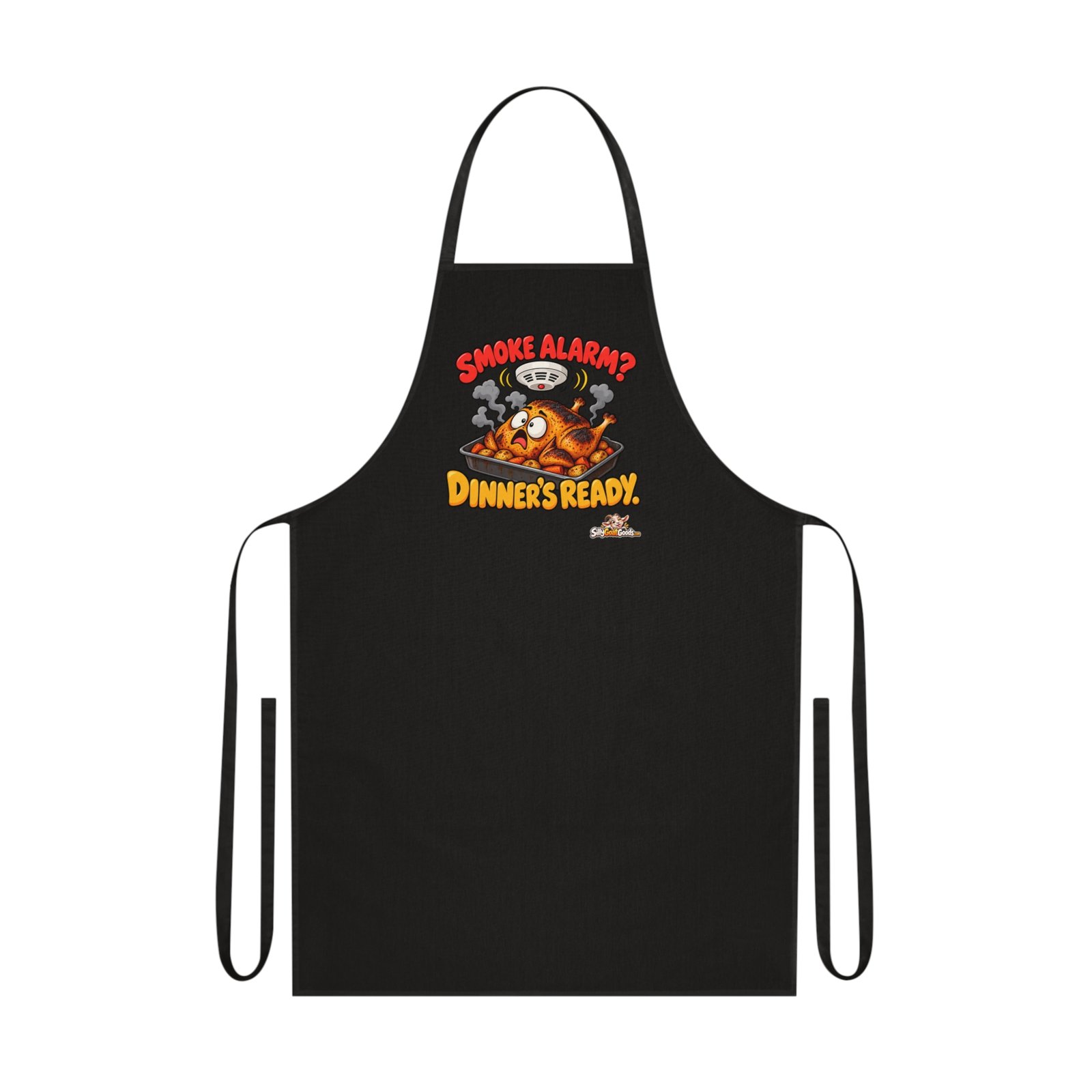 Smoke Alarm Dinners Ready Funny Cooking Apron, Bad Cook Gift, Kitchen Humour Apron for Men or Women, Funny Gift for Dad or Mum - Image 2