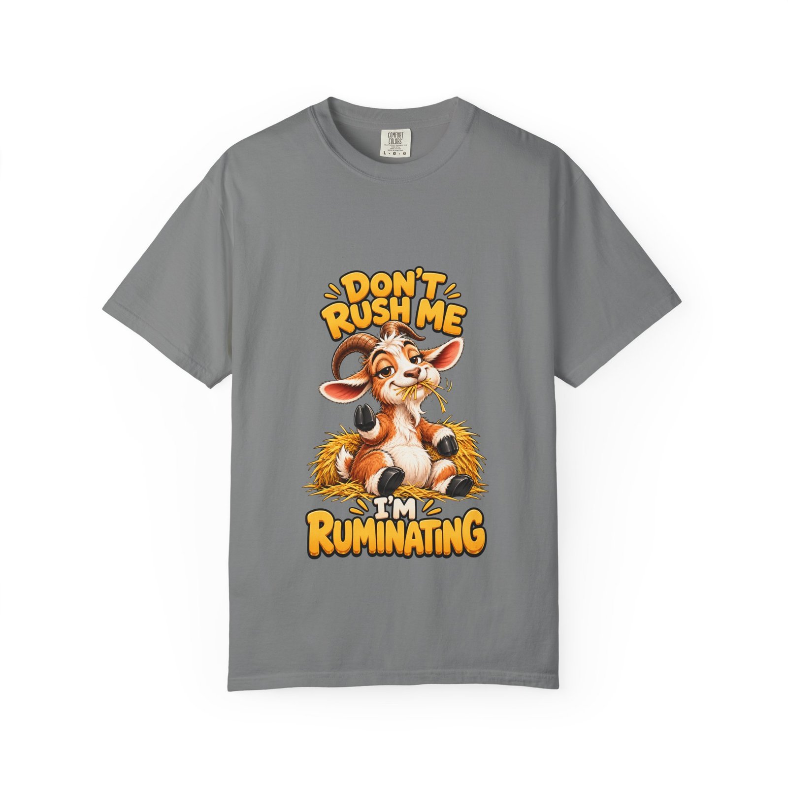Don't Rush Me I'm Ruminating Funny Goat T-Shirt, Goat Lover Gift, Overthinker Tee, Comfort Colors Shirt, Farm Humour Gift for Him or Her - Image 6