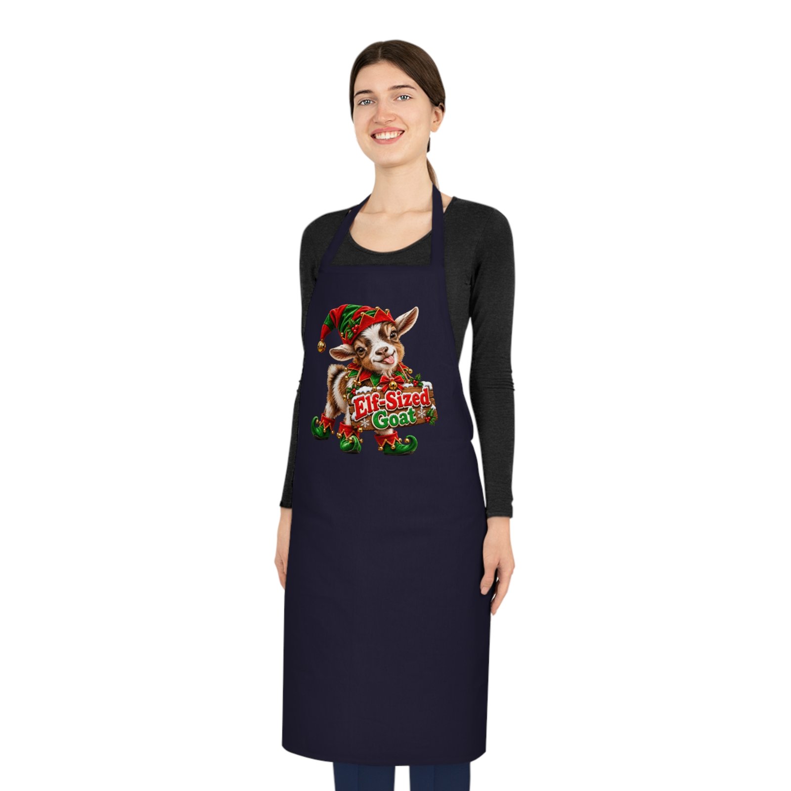 Elf-Sized Goat Christmas Apron, Funny Goat Kitchen Apron, Festive Cooking Apron, Goat Lover Gift, Christmas Baking Gift, Secret Santa - Image 5