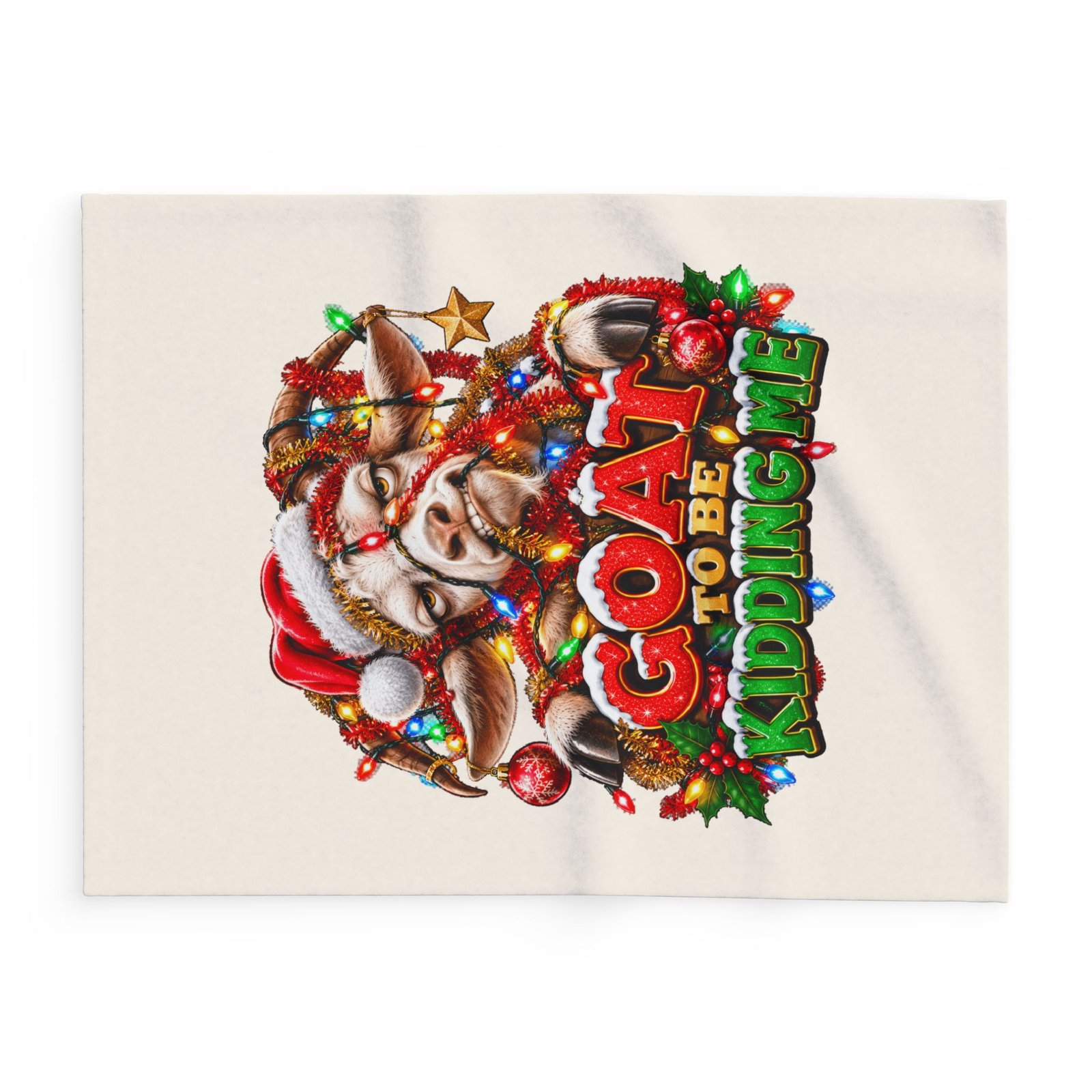 Goat To Be Kidding Me Christmas Blanket, Funny Goat Fleece Throw, Festive Sofa Blanket, Christmas Gift, Goat Lover Gift - Image 2