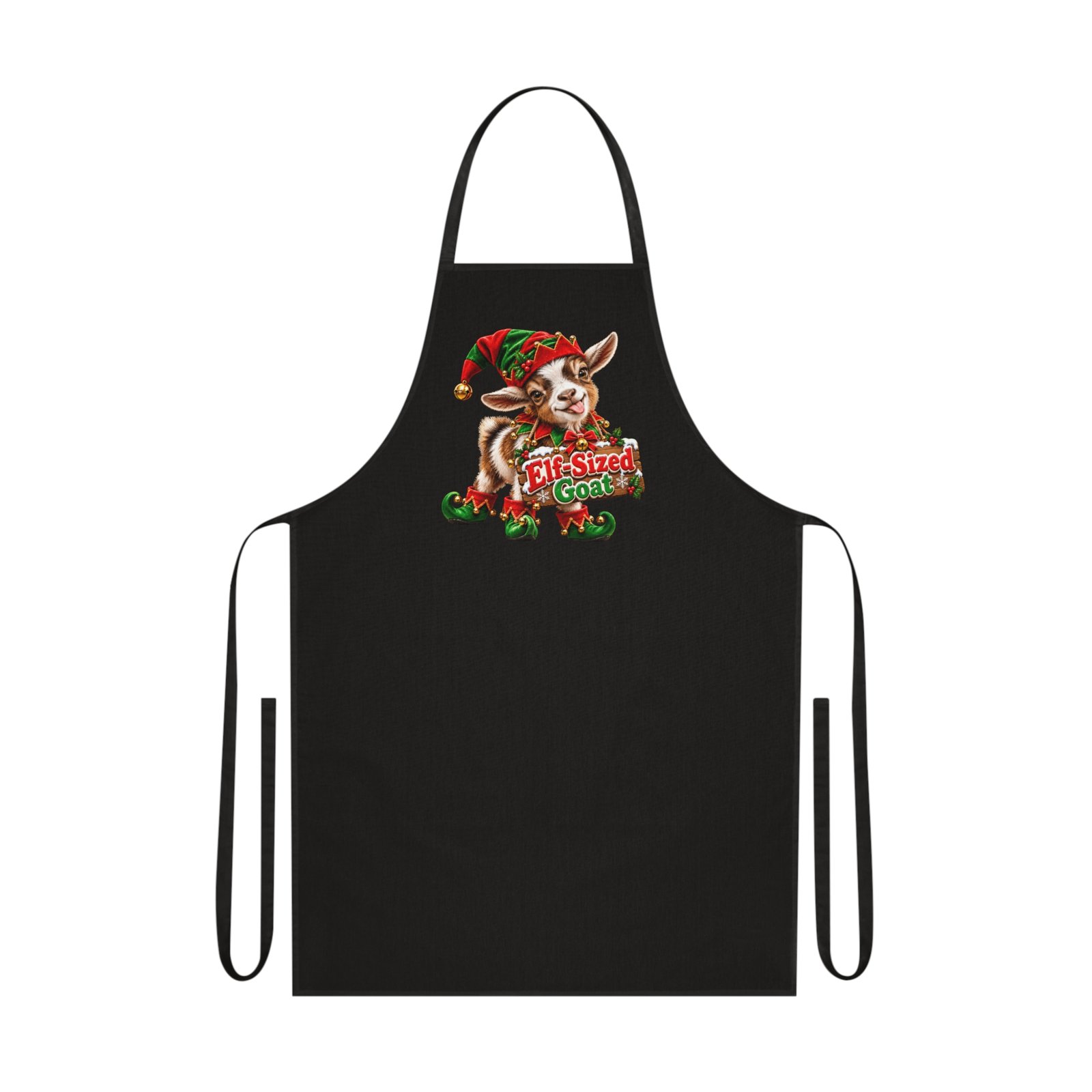 Elf-Sized Goat Christmas Apron, Funny Goat Kitchen Apron, Festive Cooking Apron, Goat Lover Gift, Christmas Baking Gift, Secret Santa - Image 2