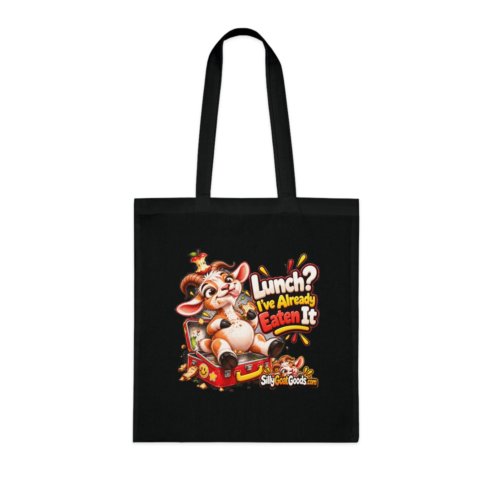 Lunch, I've Already Eaten It Tote Bag, Funny Goat Cotton Shopping Bag, Snack Lover Gift, Gift for Her - Image 7