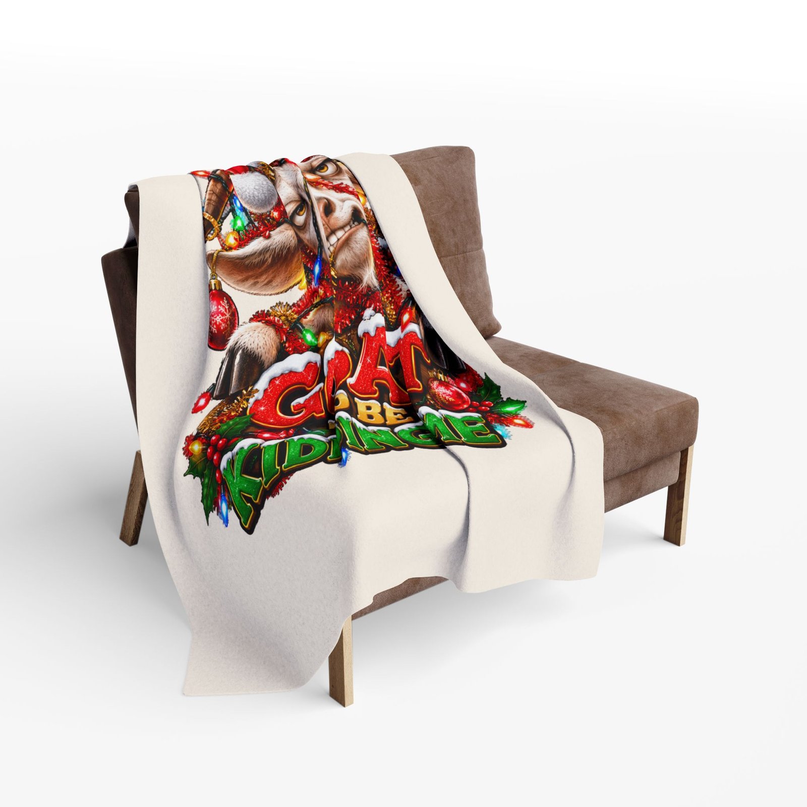 Goat To Be Kidding Me Christmas Blanket, Funny Goat Fleece Throw, Festive Sofa Blanket, Christmas Gift, Goat Lover Gift - Image 10