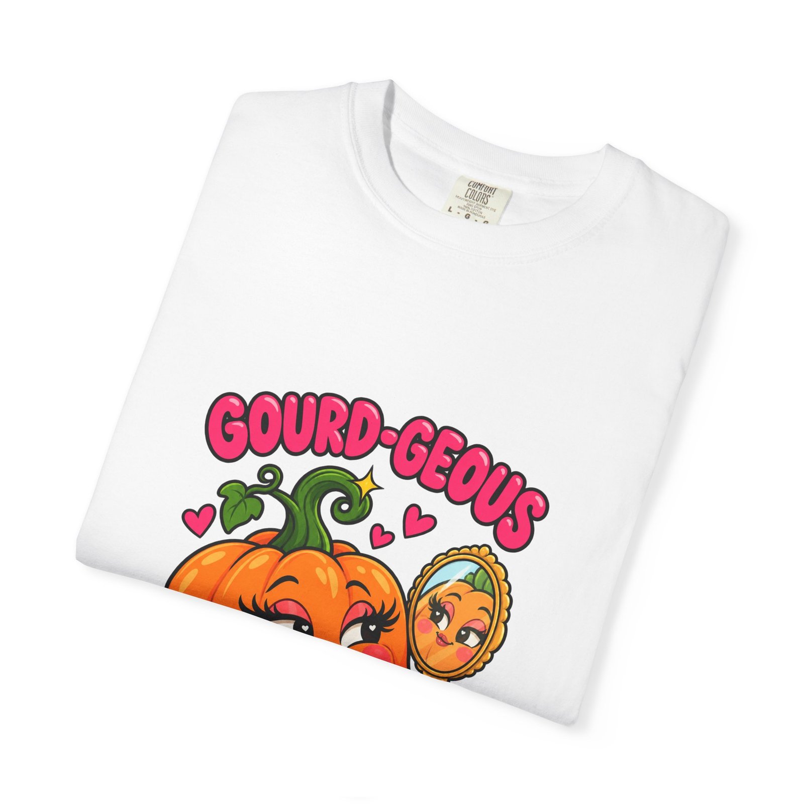 Gourd-geous Funny Pumpkin Halloween T-Shirt, Cute Pumpkin Pun Tee, Autumn Shirt, Comfort Colors Halloween Gift for Her - Image 3
