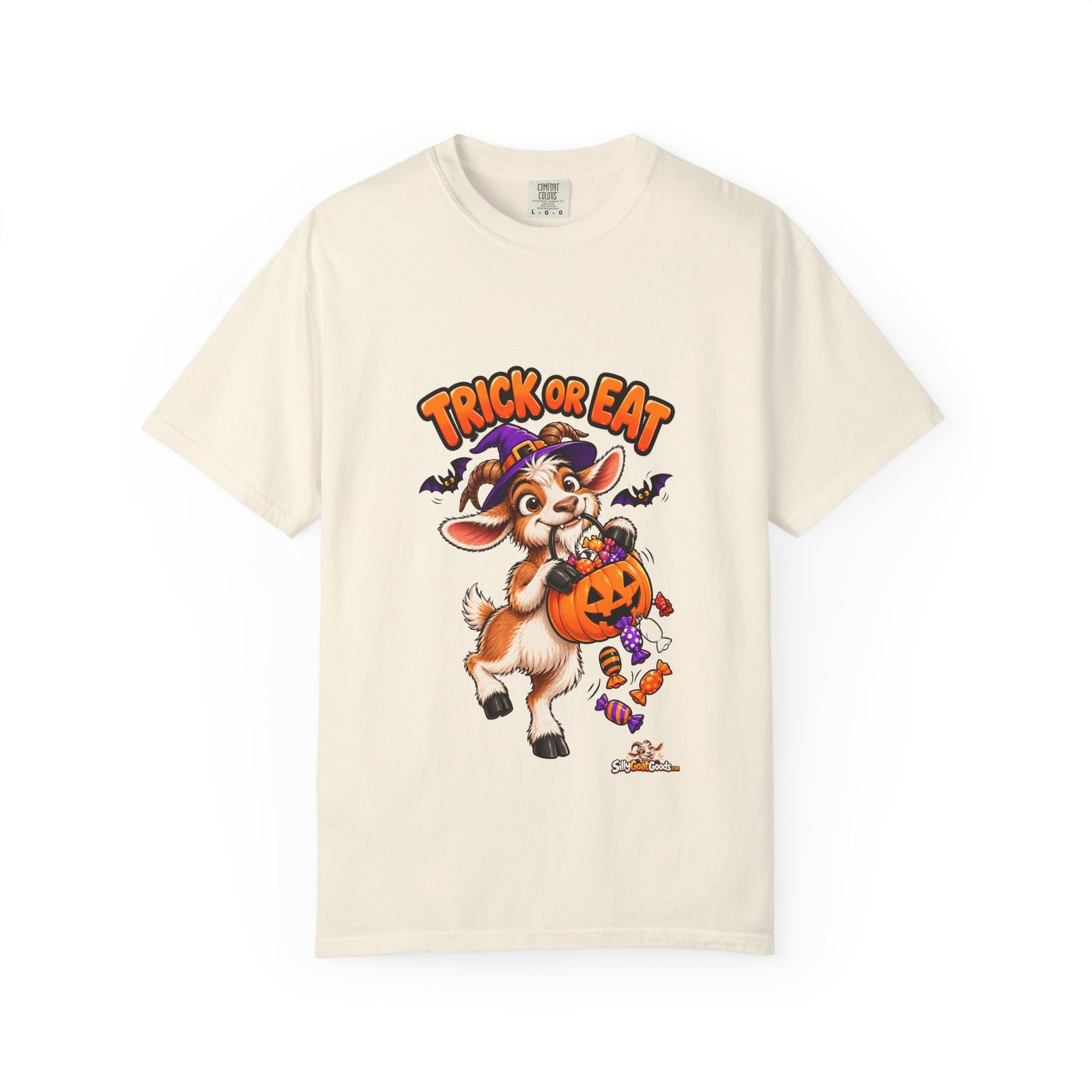 Trick or Eat Funny Goat Halloween T-Shirt, Goat Lover Gift, Family Matching Halloween Tee, Comfort Colors Shirt for Him or Her - Image 5
