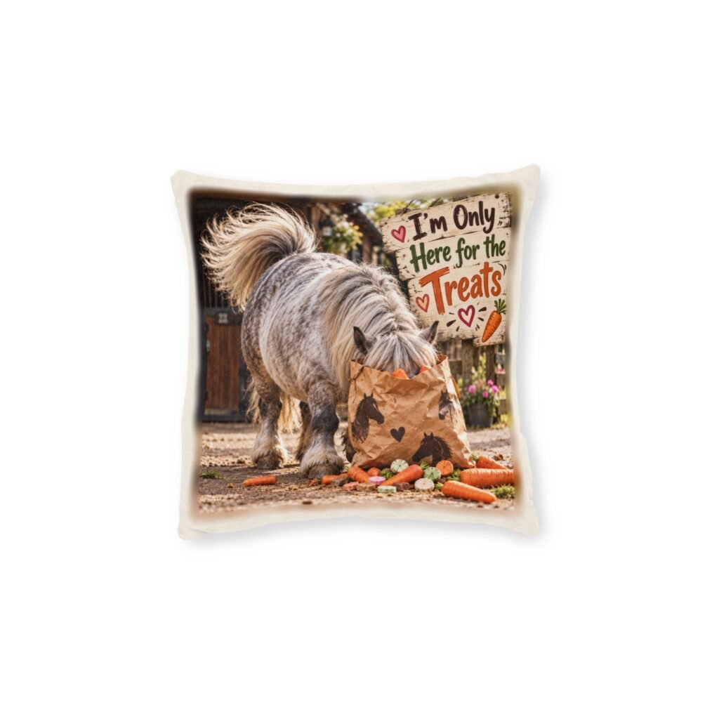 I'm Only Here for the Treats Cushion, Horse Lover Gift, Equestrian Throw Pillow, Pony Mum Gift, Horse Decor, Gift for Horse Rider
